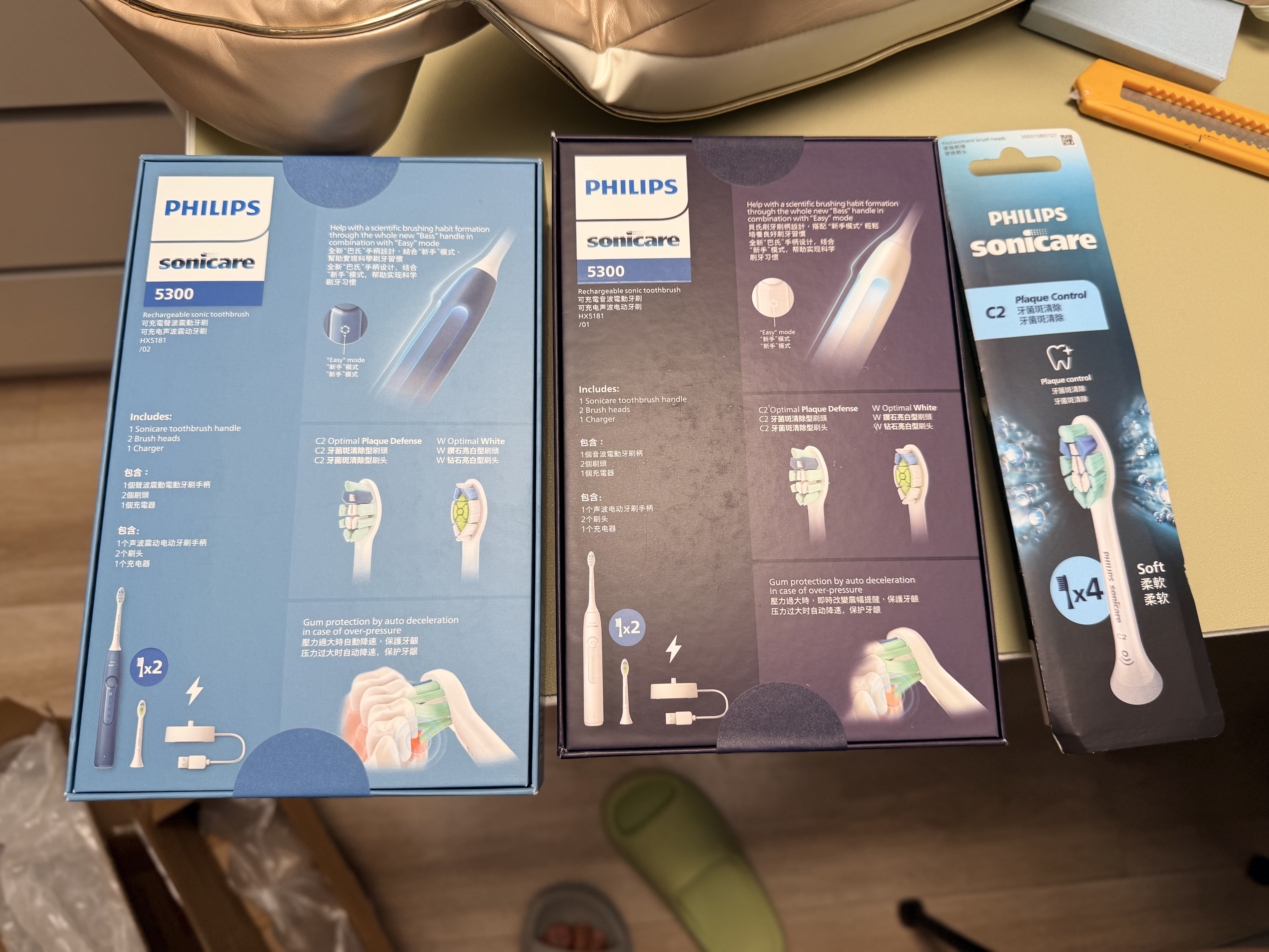飞利浦（PHILIPS）【原装正品】电动牙刷头替换头适配钻石3系/HX51系列HX6730/5181/6511/3216/3226等 4支 [C2洁净型]-白色 （ 省10%） 实拍图