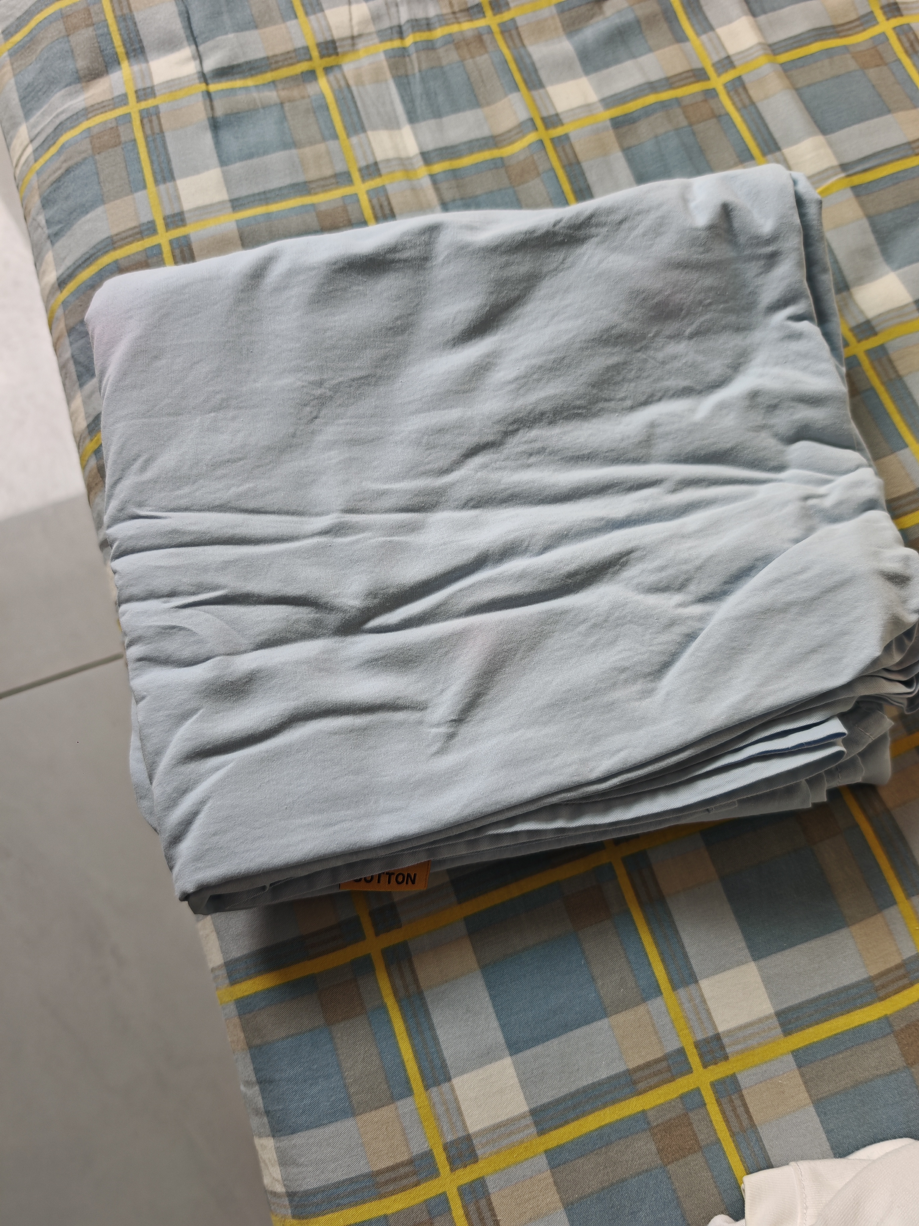 无印良品家纺A类全棉床单单件 被单双人纯棉床罩 艾利蓝230*245cm 实拍图