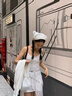 小野七天纯欲辣妹风不规则下摆开叉连衣裙浪漫氛围感修身蕾丝吊带长裙夏季 M 实拍图
