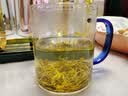 富光 玻璃杯茶杯透明泡花茶杯带把手杯子客厅水杯家庭套装男女牛奶杯 六只装+金杯架+底盘 实拍图