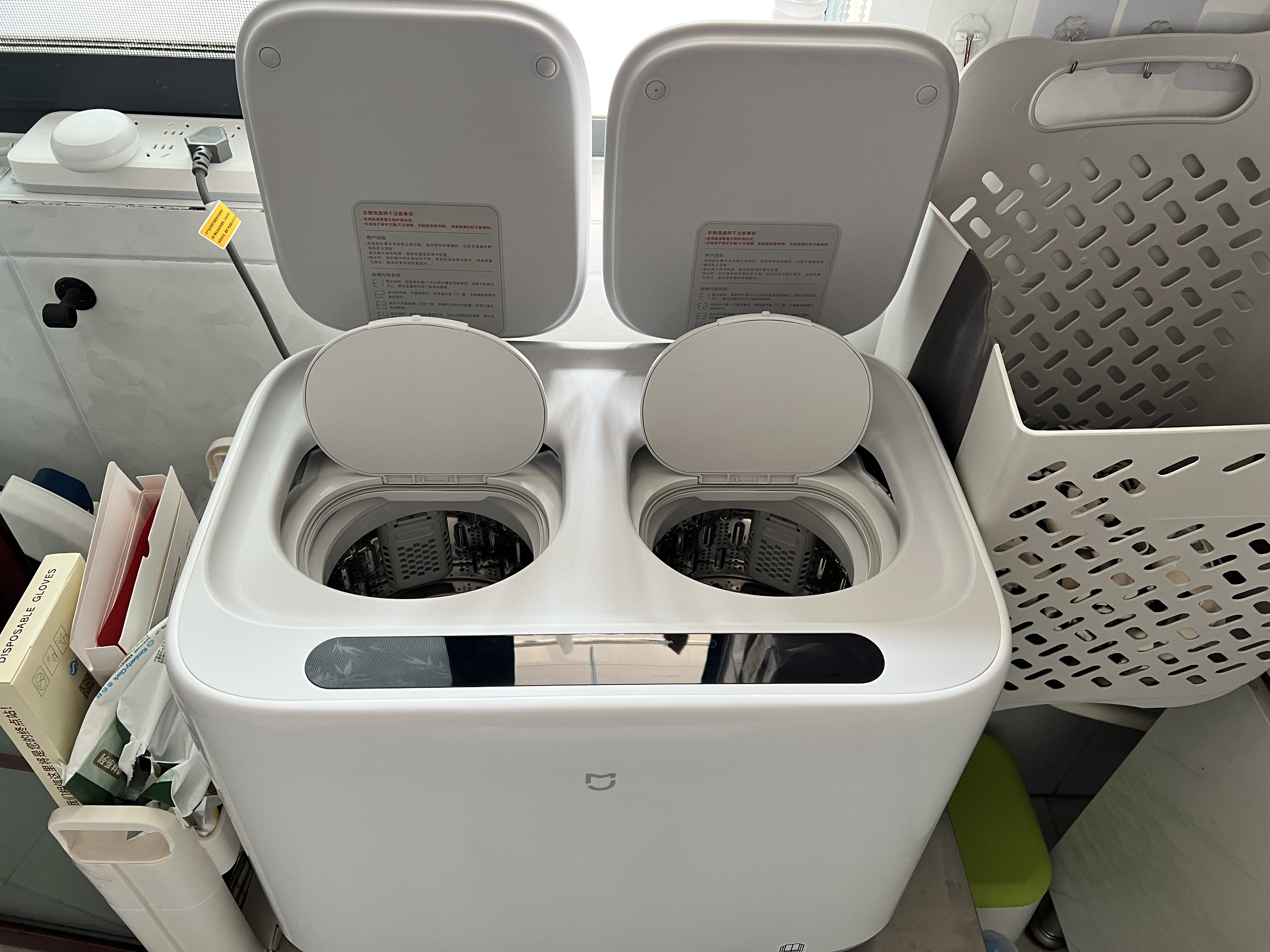米家小米双区洗衣机洗烘1kg 小型全自动家用分区洗衣机 迷你内衣洗烘一体机  专业除菌螨 XHQB10MJ103 实拍图