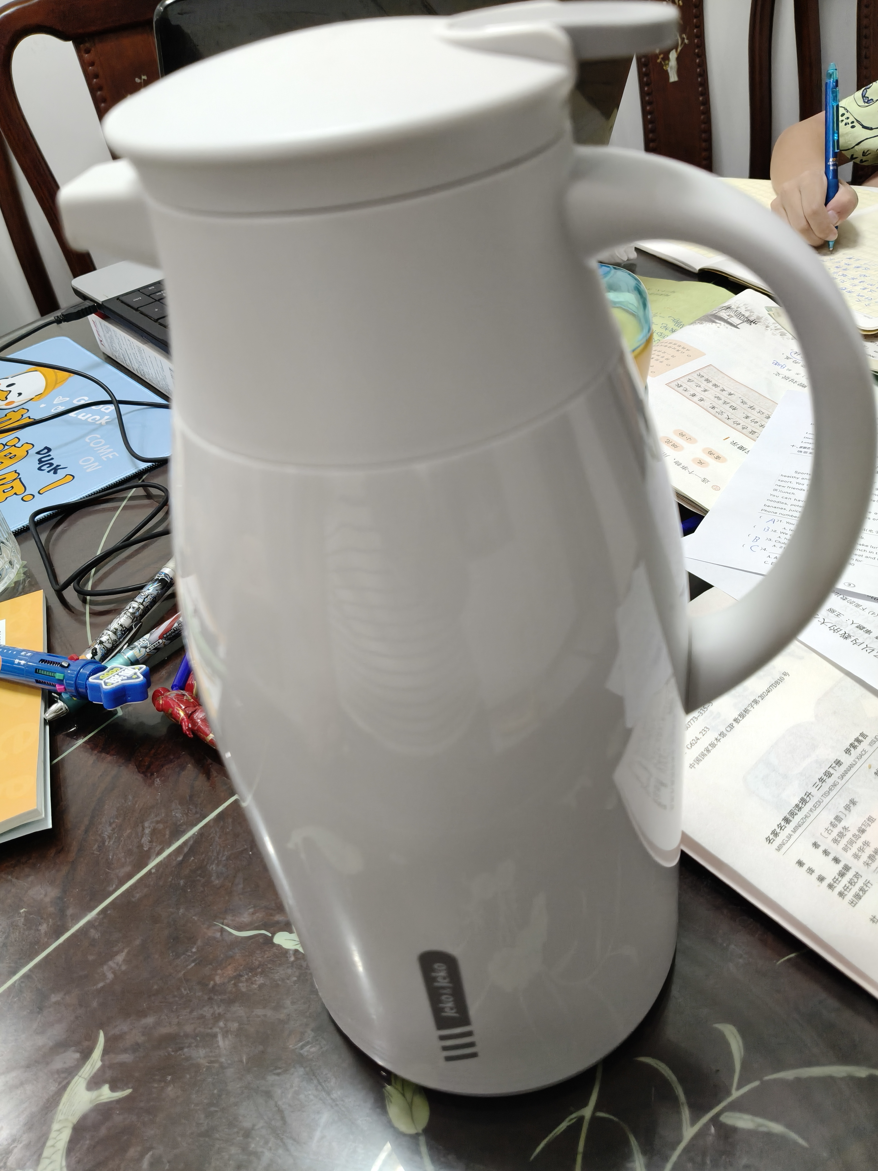 JEKO&JEKO保温壶家用热水瓶暖水壶宿舍大容量开水瓶玻璃内胆 1.6L浅灰色 实拍图