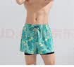 佑游游泳裤男士防尴尬泡温泉游泳馆沙滩裤平角泳裤三件套24020蓝色3XL 实拍图