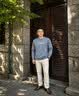 罗蒙卫衣男秋冬季圆领宽松长袖T恤打底衫外套男装YT01蓝色XL加绒可选 实拍图