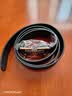 【已售100w】男士皮带贴皮无牙自动扣腰带男青年简约商务休闲裤带 黑色无牙航B 实拍图