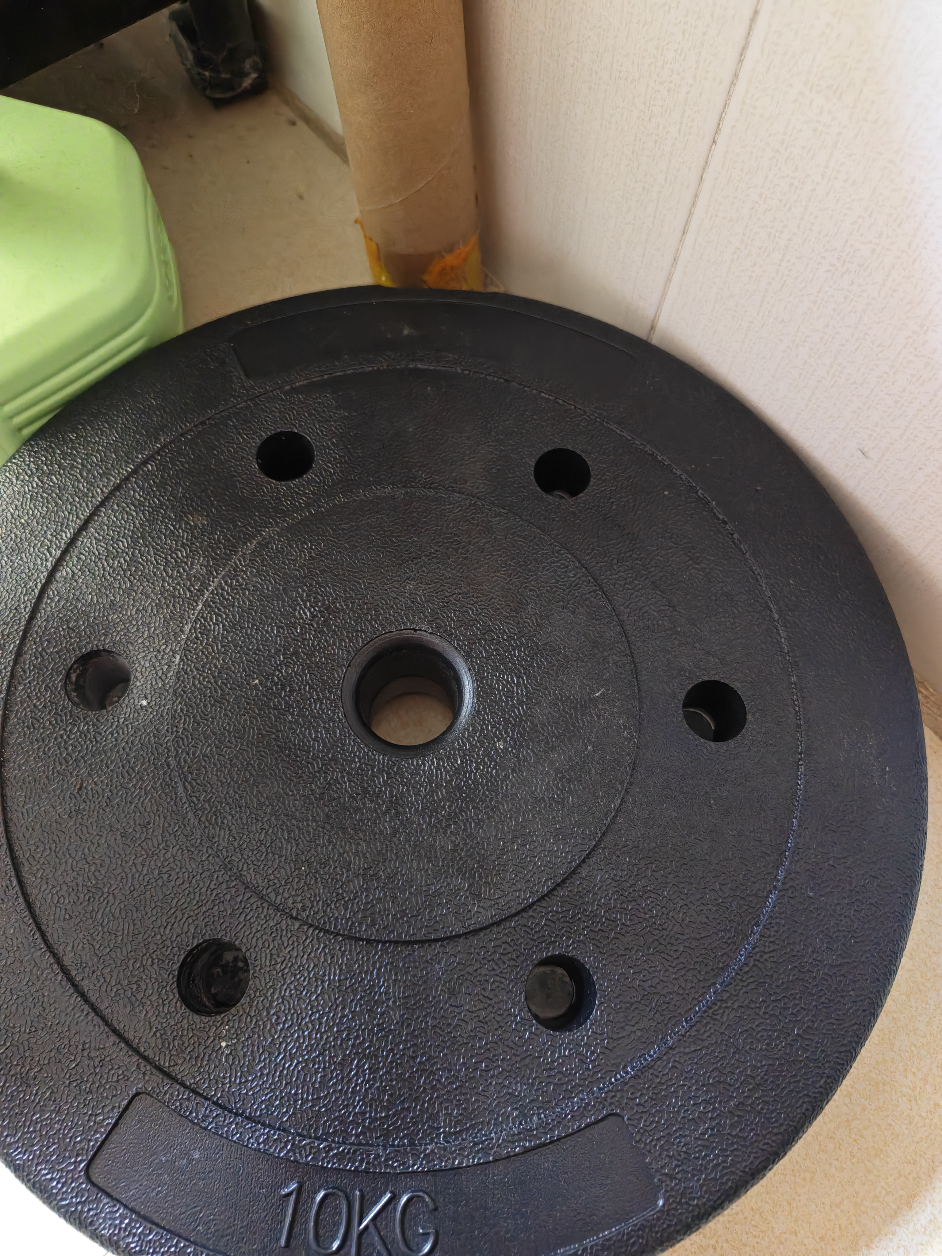 华亚（HUAYA） 环保哑铃片杠铃片摄影摇臂配重片包胶片家用举重片 10KG 一片 实拍图