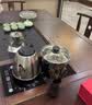 古越龙腾茶桌茶台整套烧水壶一体客厅办公室接待用实木大板阳台泡茶喝茶 1.4米明月+1琴弦椅+4月牙椅+豪华石盘 实拍图