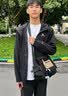 回力（Warrior）斜挎包男大容量工装复古邮差包韩版潮流大学生上课单肩小背包女 黑色+白熊猫挂件 实拍图