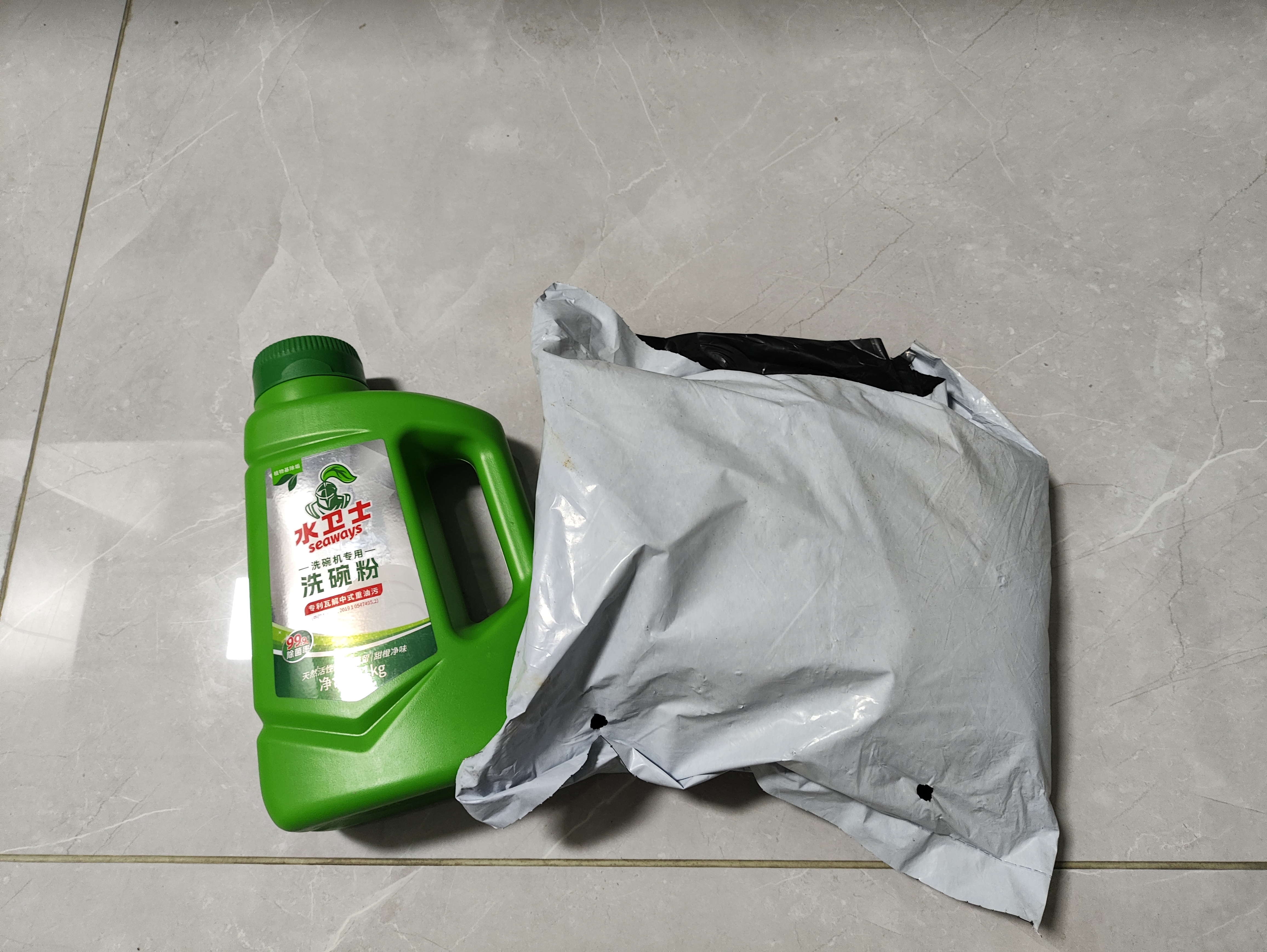 水卫士洗碗机用洗碗粉 洗碗机洗涤清洁剂耗材洗碗块洗碗盐强力清洁 1kg 实拍图