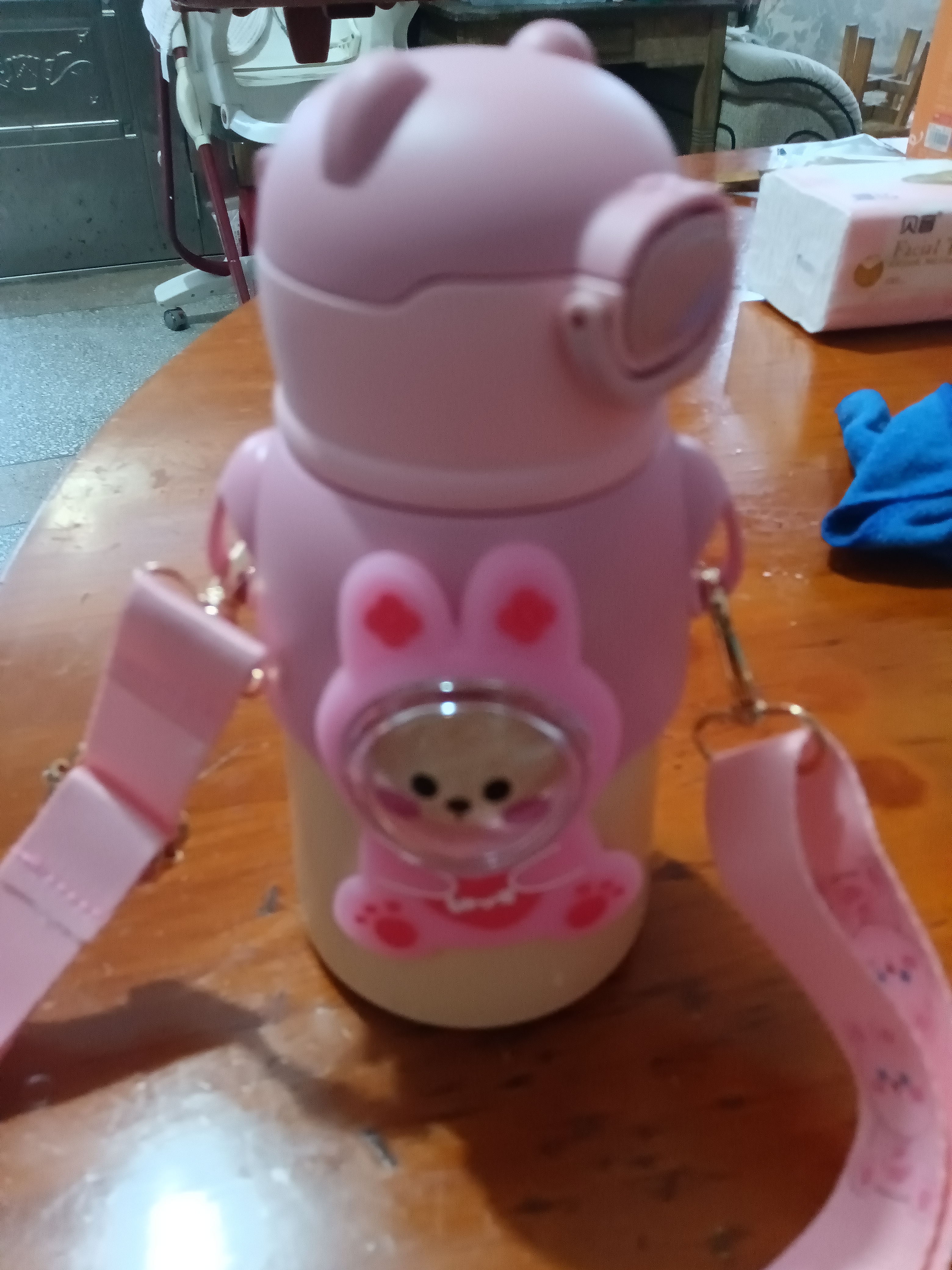 波比熊（BOBBI BEAR）便携儿童保温杯小学生吸管水杯男女孩宝宝316食品级不锈钢杯子 趣味儿童粉500ml+杯刷+3D贴 500ml 实拍图