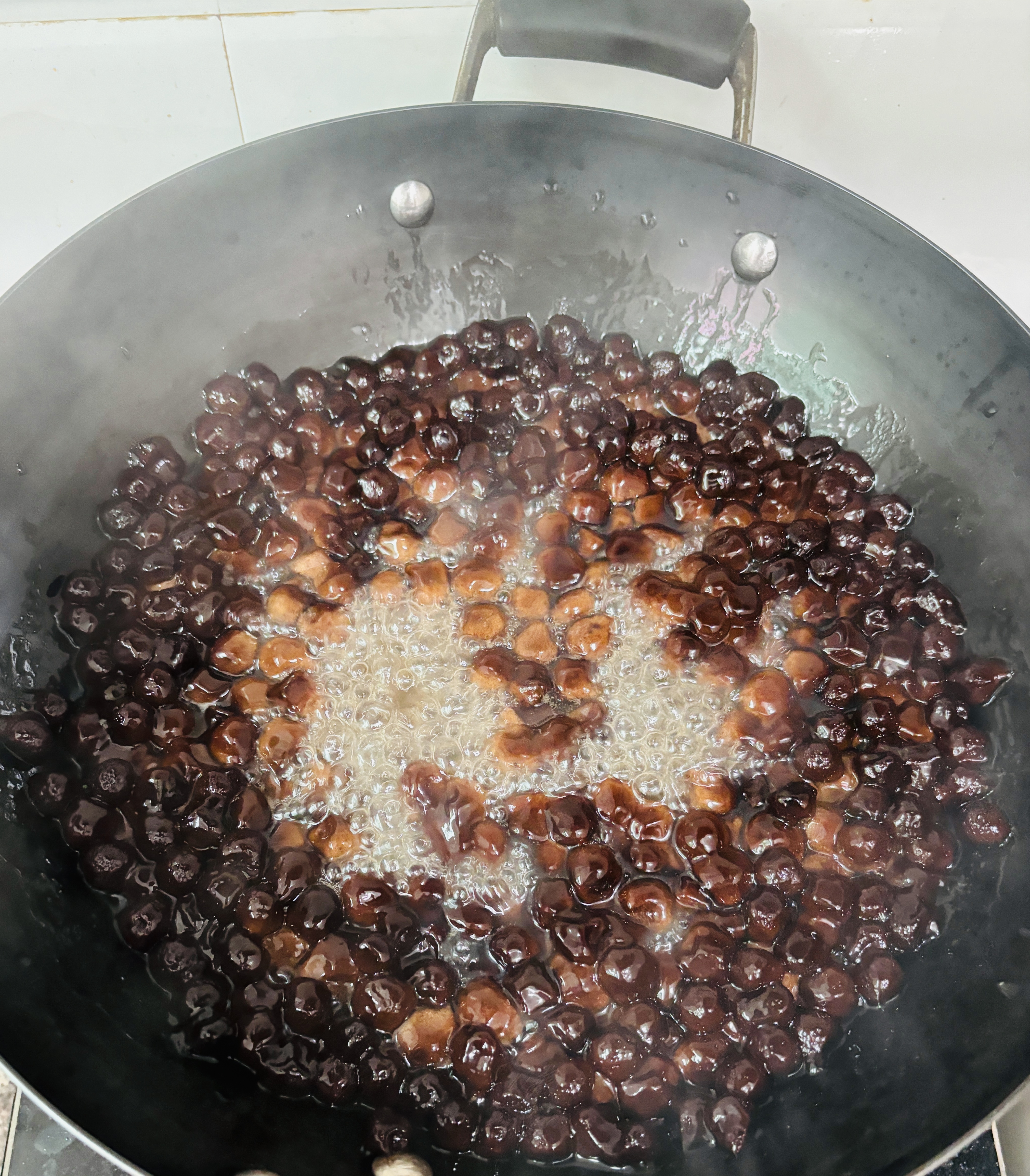 展艺黑珍珠粉圆500g纯手工珍珠奶茶专用原料西米露水果捞配料 实拍图