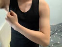 简束保暖背心男加绒加厚修身棉背心秋冬紧身打底衫男士保暖背心 窄肩黑色 XL (68-75kg) 实拍图