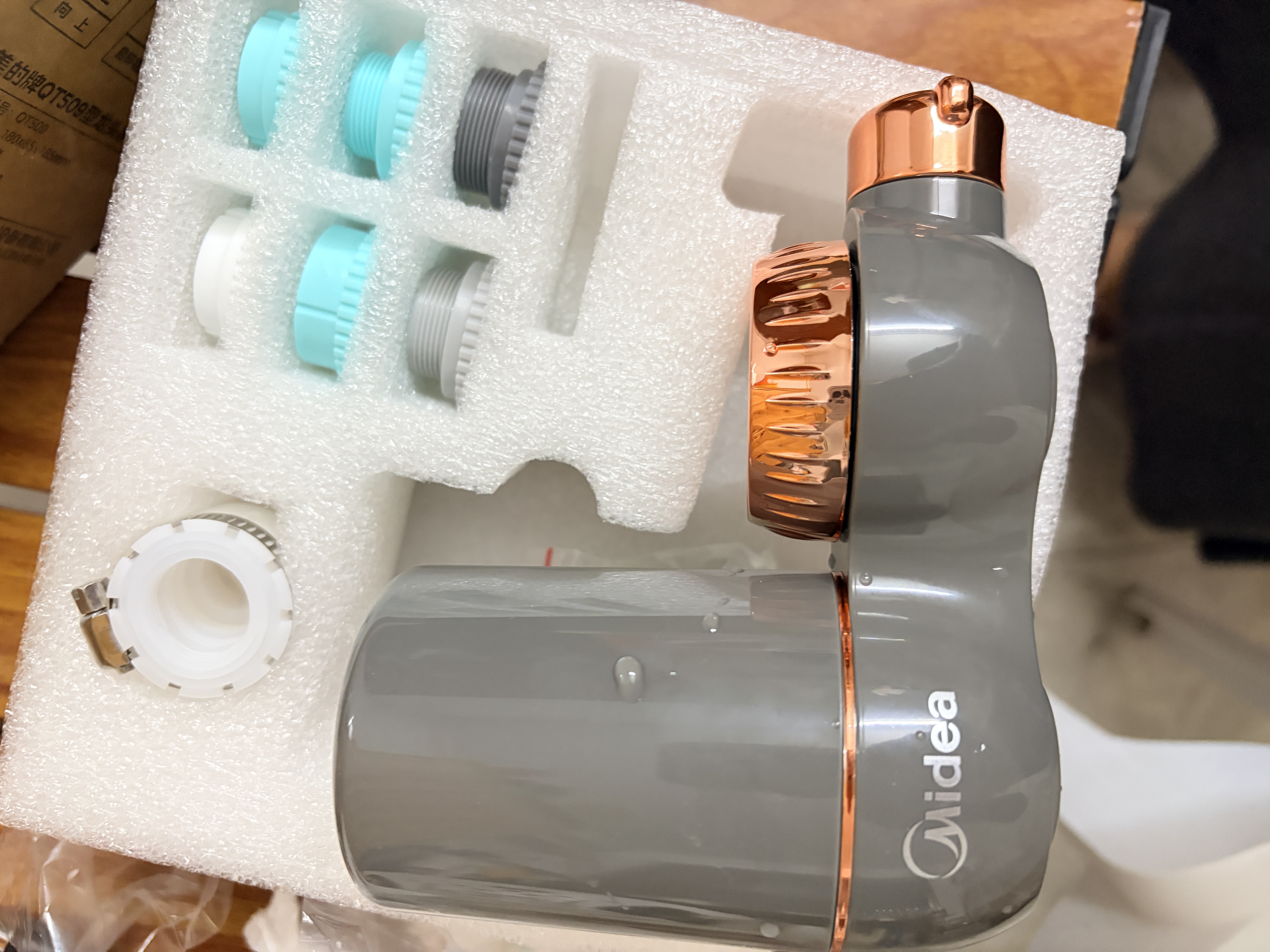 美的（Midea）净水器水龙头过滤器家用自来水滤水器直饮前置过滤器厨房卫生间通用除水垢除余氯双出水可清洗滤芯 一机一芯【可清洗滤芯】 实拍图