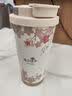 富光拾喜保温杯咖啡杯男女士陶瓷内胆随行杯学生吸管水杯子 白樱花520ml 实拍图