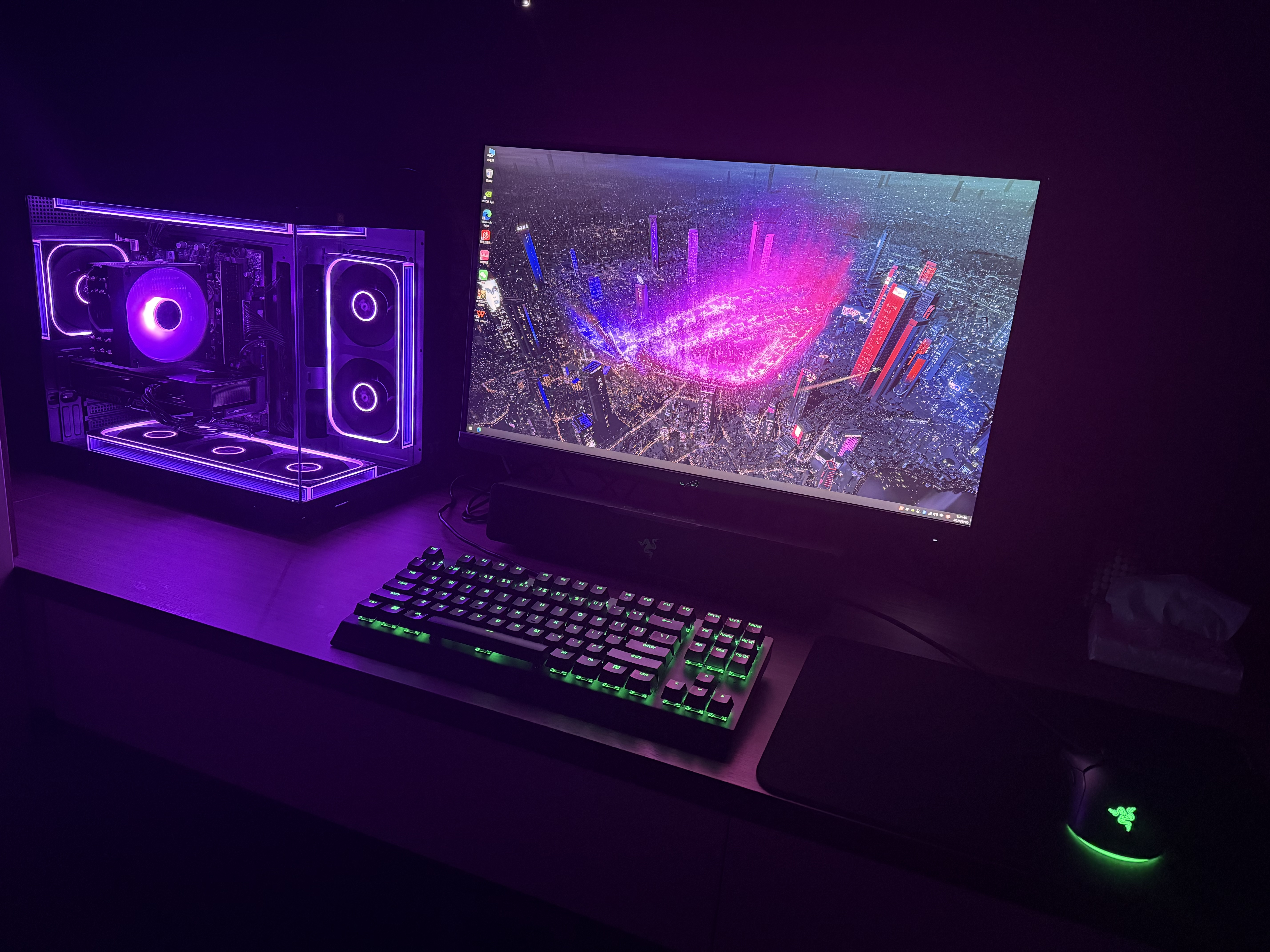 华硕ROG XG27ACMEG 27英寸显示器2K电竞显示器2K 240Hz超频260Hz HDR400 G-Sync 0.3ms响应 HDMI 2.1 实拍图