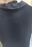 伊芙丽蒋欣代言26夏季新款女装V领Polo上衣高弹修身插肩短袖T恤 藏青 L 实拍图