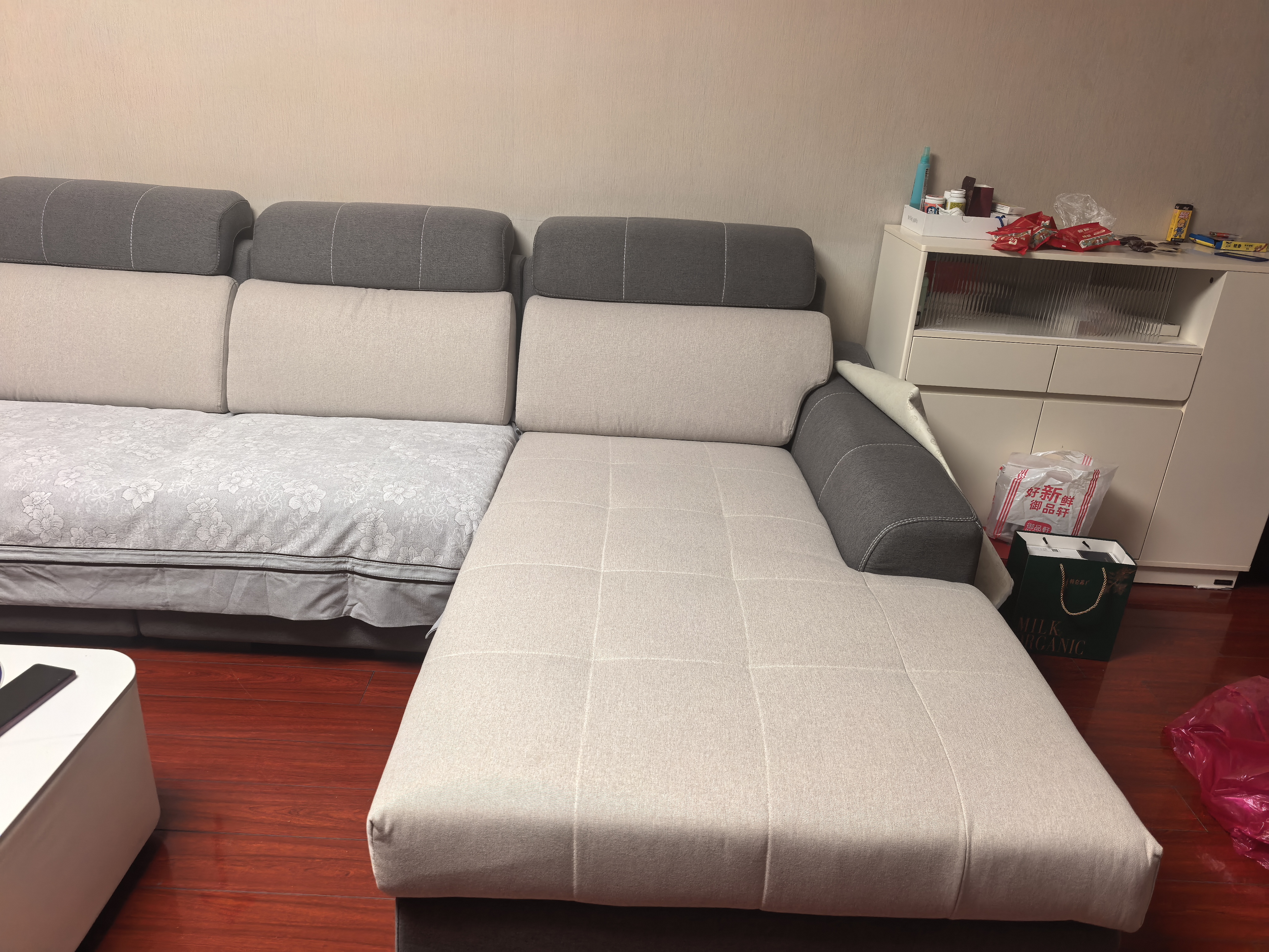 全友家居 现代简约布艺沙发客厅家具大户型家用贵妃位转角沙发 实拍图