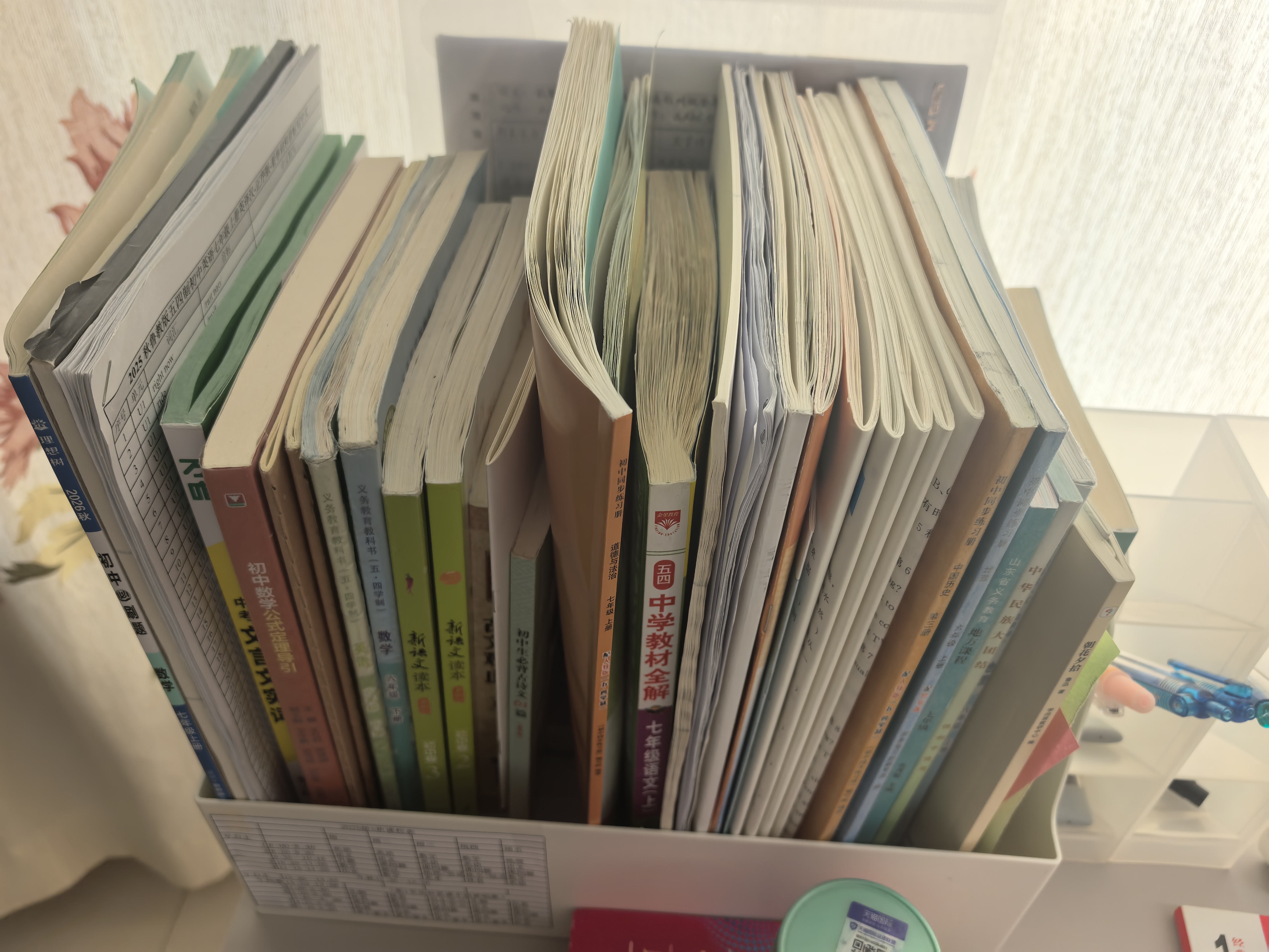 时代良品（SDLP）书立防倾倒缓冲回弹桌面收纳简易小型书立架初高中学生教室文件书本书籍收纳盒置物架书箱文具白色 实拍图