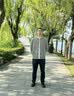 ROMON针织衫男士秋季休闲宽松落肩开衫毛衣男圆领上衣外套男7001灰色XL 实拍图