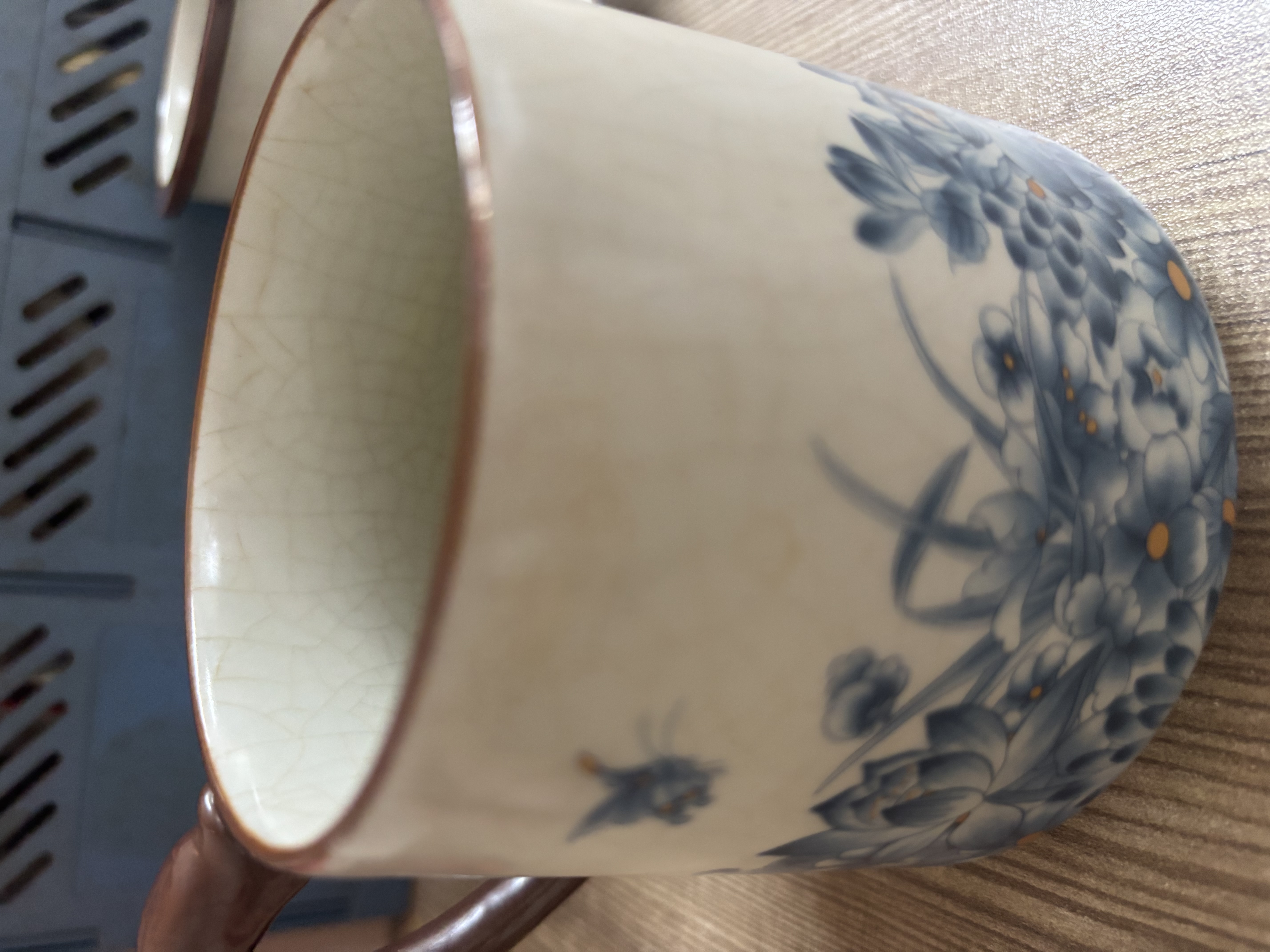 悟道莲花汝窑茶杯三件套冰裂开片茶水分离陶瓷杯带盖办公杯商务送礼泡茶杯 实拍图
