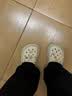 名创优品（MINISO）洞洞鞋女款夏季户外穿eva防滑防臭可DIY沙滩鞋增高凉拖鞋女士 卡其+海洋星星 6个鞋花 38-39 实拍图