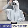 笙格儿防晒服披肩夏季遮阳骑车开车防晒衣女防紫外线面罩护颈全脸一体 灰色 均码 实拍图
