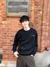 马克华菲不变形卫衣男款春秋2026新款重磅圆领中性风长袖外套 黑 L 实拍图