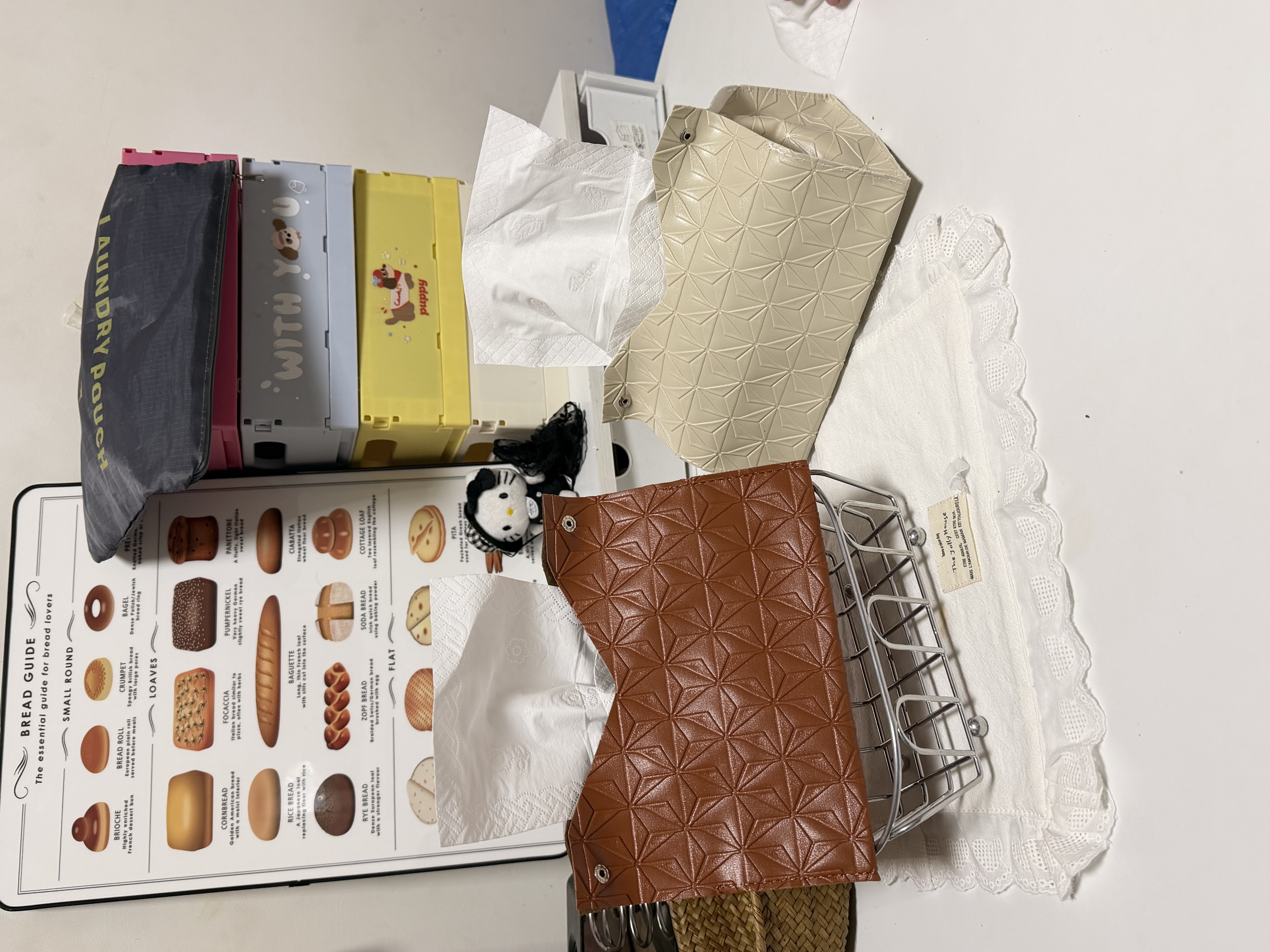 范爷家编织皮革纸巾盒2个几何压花纹理抽纸盒ins北欧客厅茶几创意纸巾套 实拍图