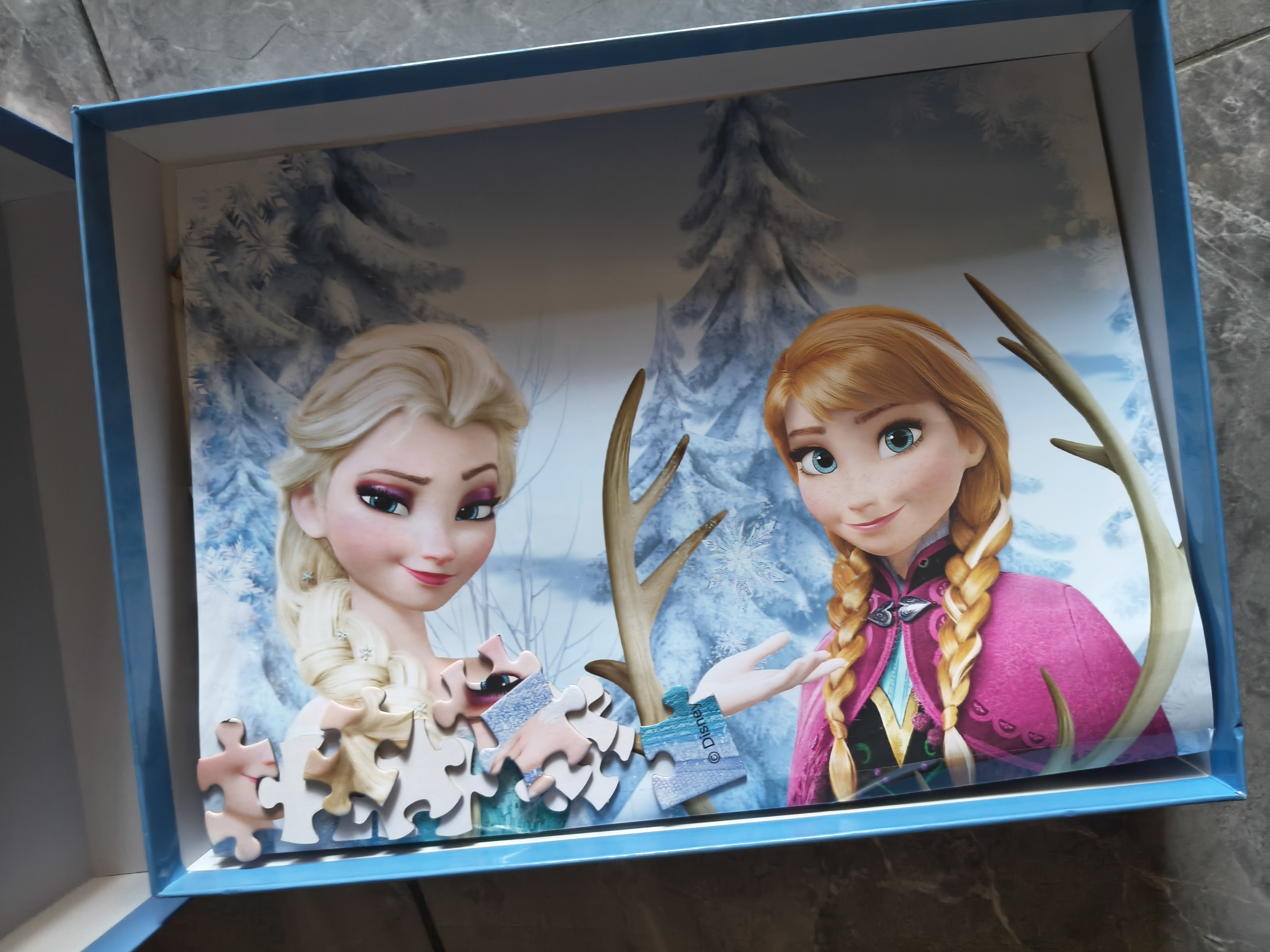 迪士尼（Disney）200片儿童拼图玩具 冰雪奇缘公主家居装饰盒装拼图生日礼物礼品 实拍图