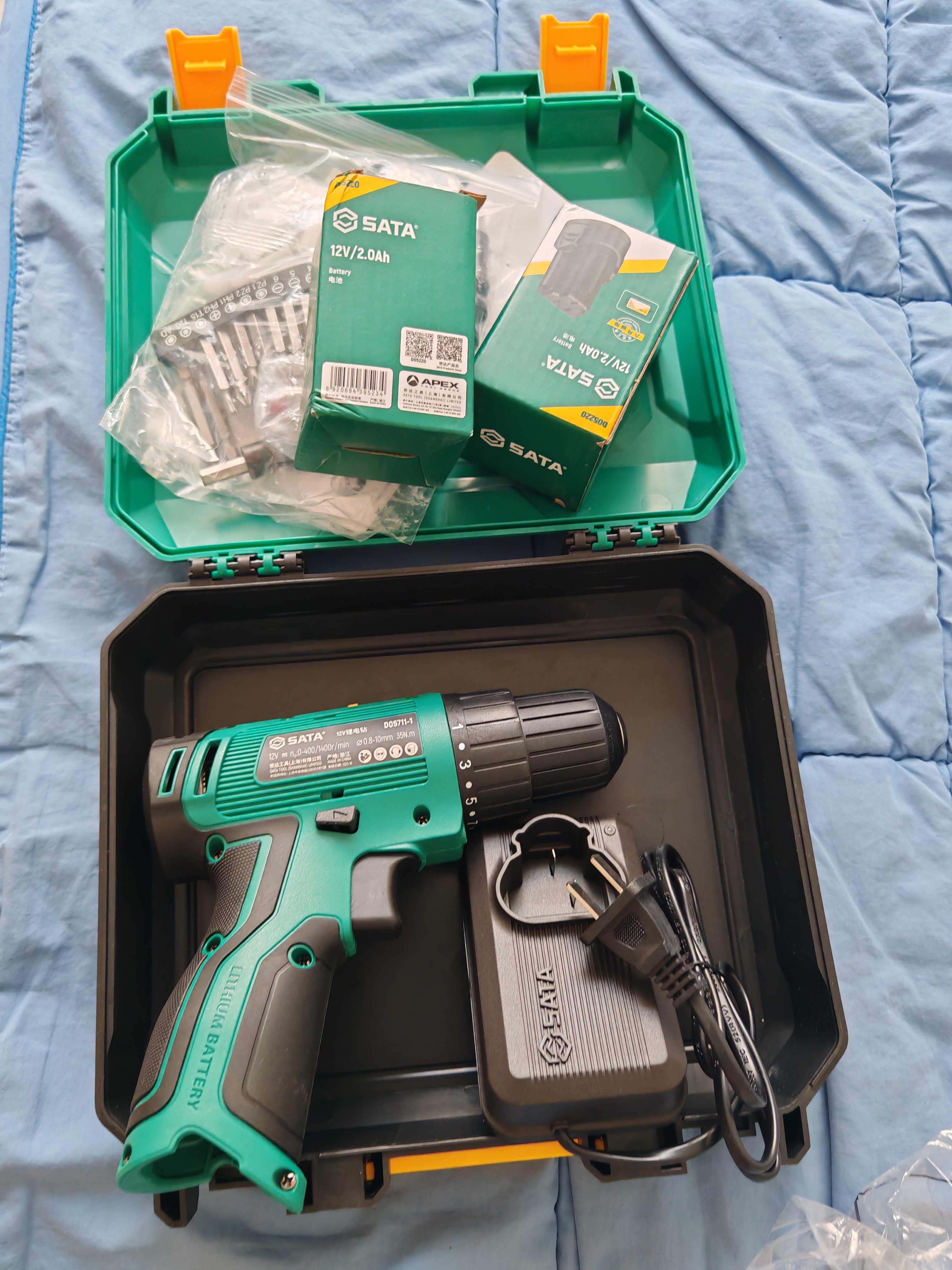 世达(SATA)充电式锂电钻电动螺丝刀多功能家用电钻冲击钻D05711-1二电 实拍图