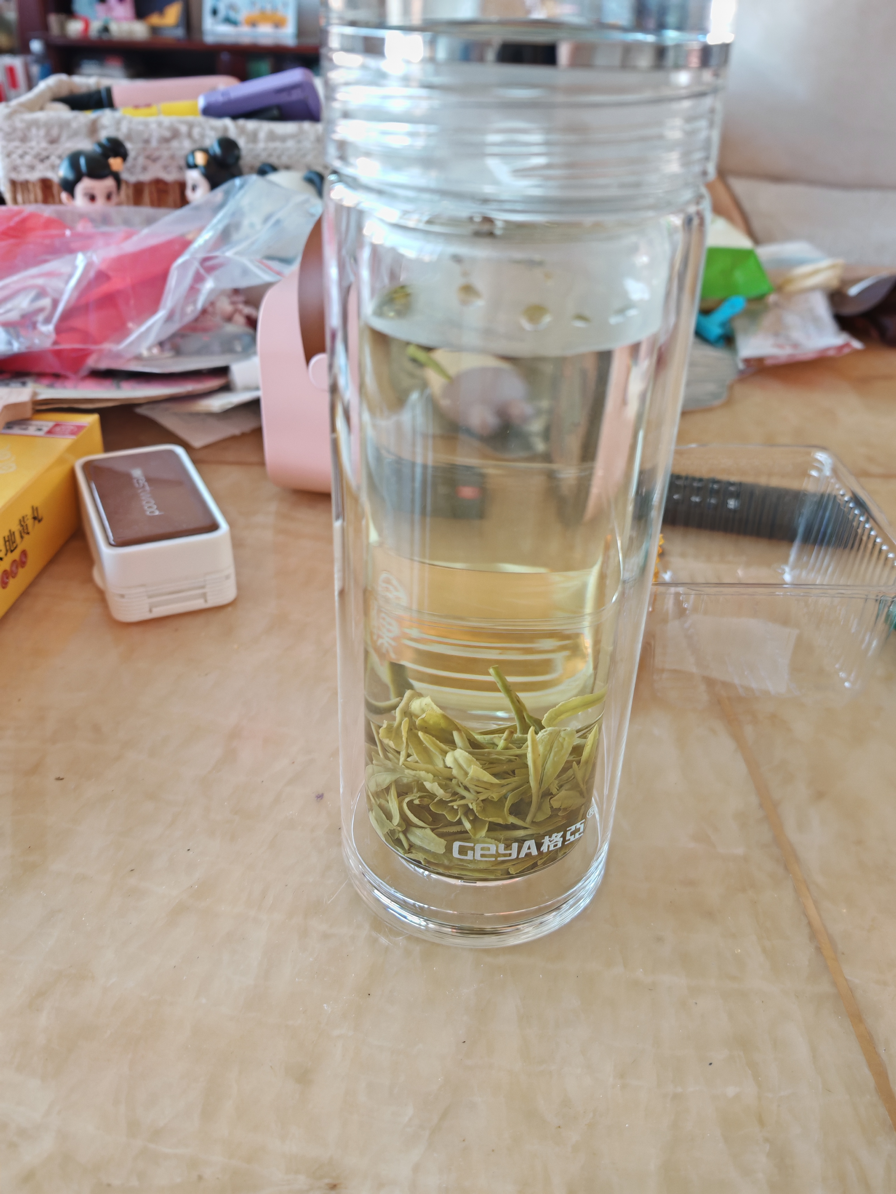 格亚（GEYA）景行双层玻璃杯男士 高透光商务玻璃茶杯玻璃水杯泡茶杯子定制 实拍图