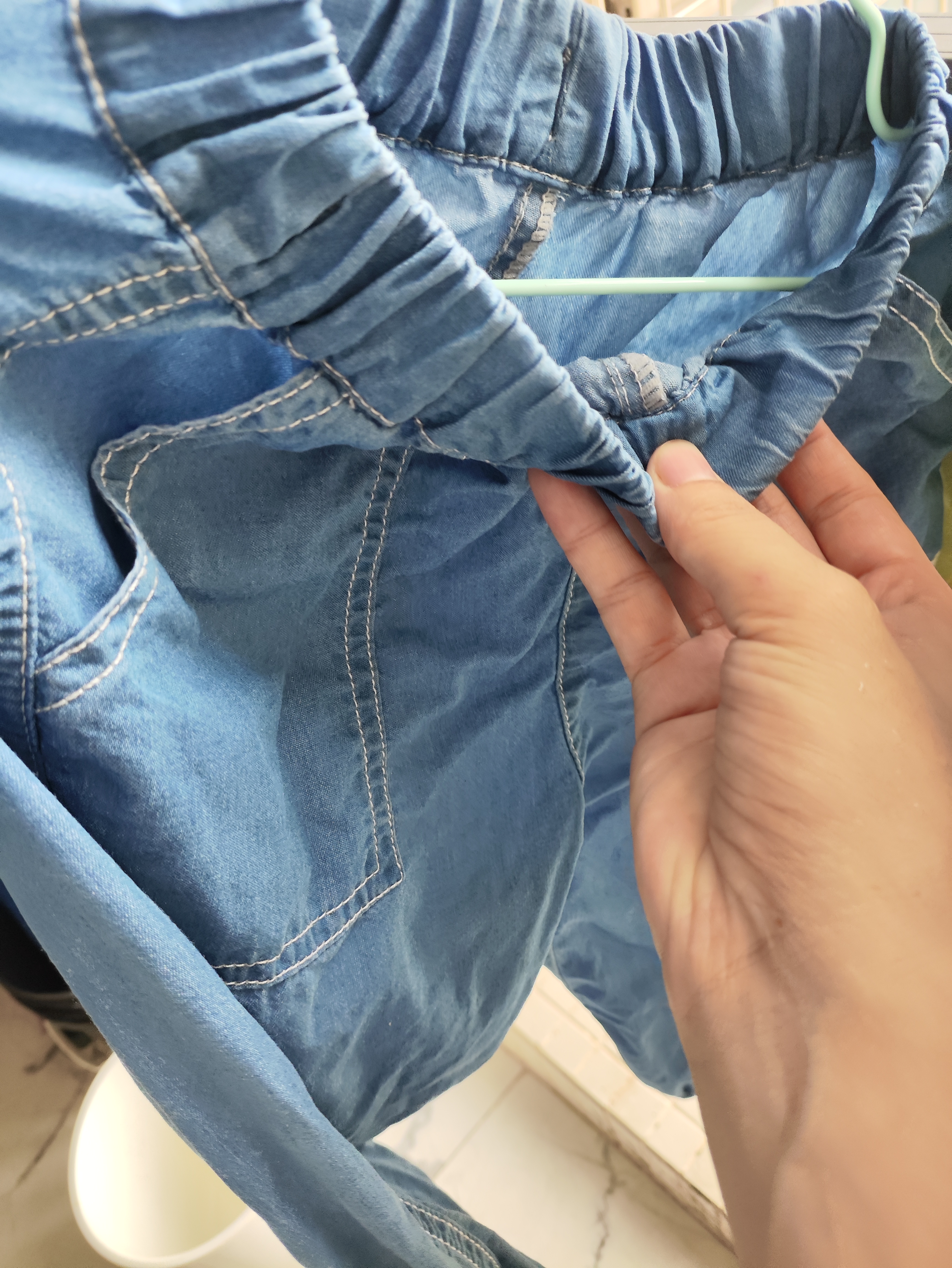 嘟嘟家【天丝牛仔】儿童夏装牛仔裤男童夏季裤子女童休闲裤亲肤透气童装 牛仔蓝 100 实拍图