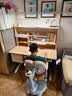 龙承匠人儿童学习桌椅套装J120实木可升降写字书桌中小学生6-18岁课桌椅子 【升级稀土抑轴灯】1.2米实木桌+吊柜+追背椅咖 赠学习大礼包 实拍图