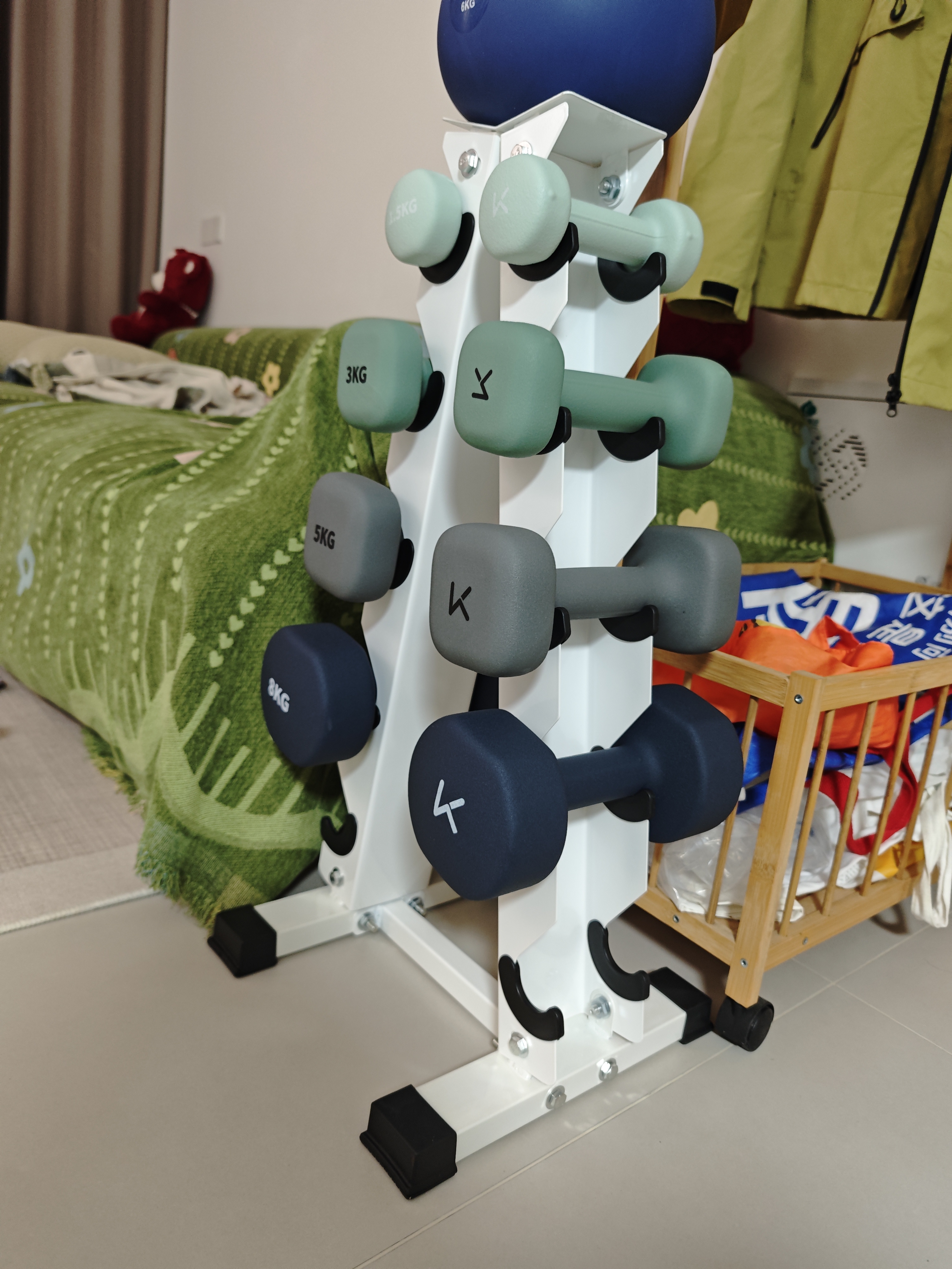 Keep哑铃男女健身8kg*2家用彩色浸塑环保手铃亚铃肌肉训练K-rox暗夜蓝 实拍图
