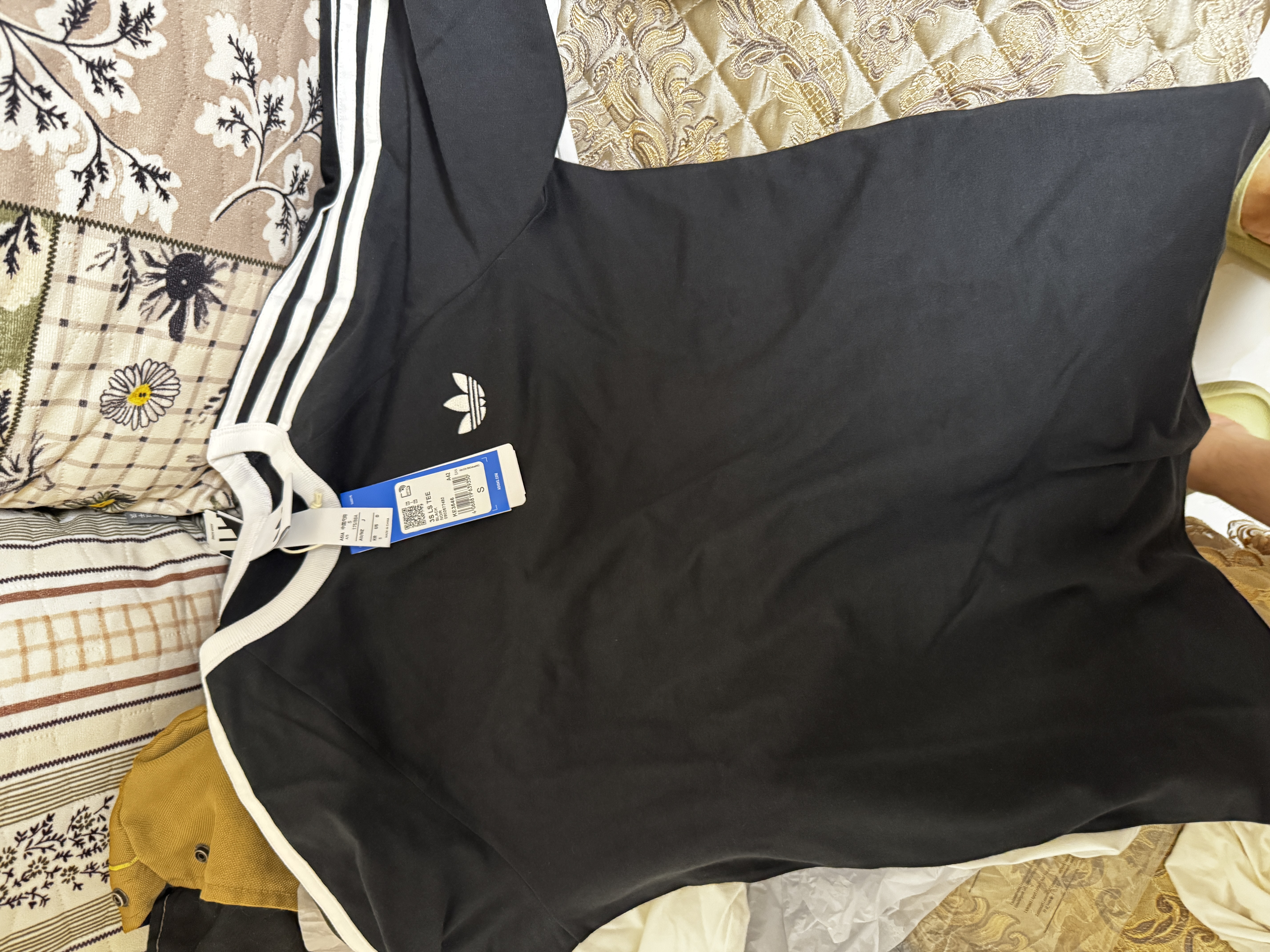 阿迪达斯（adidas）三叶草系列 男 3S LS TEE 长袖T恤 KE3546 黑色 S 实拍图