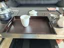 瓷牌茗茶具（cipaiming teaset） 竹制茶盘托盘功夫茶具茶海长方形水果盘茶托茶台父亲节礼物 胡桃色九竹（手拉托盘）大号 实拍图