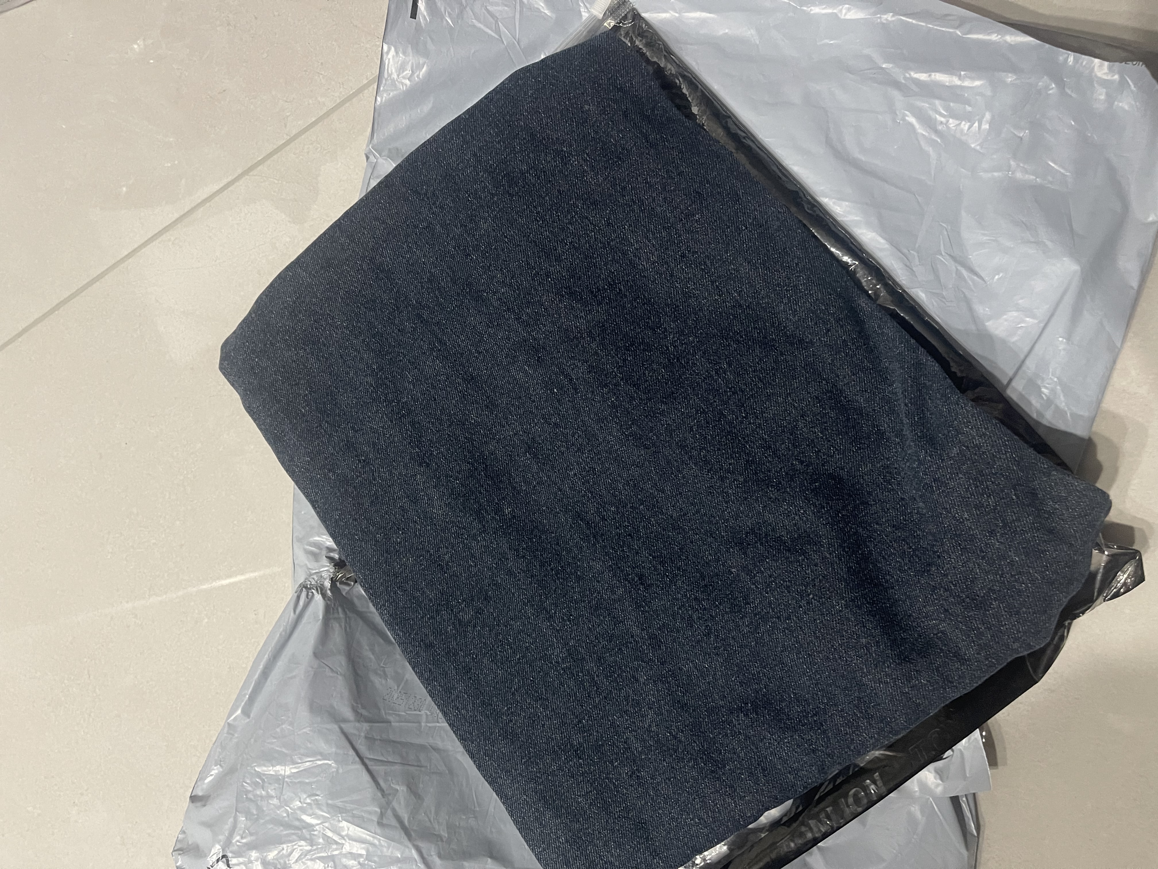 唐狮（TonLion）秋季女高腰牛仔拖地显瘦通勤复古阔腿高品质长裤 实拍图
