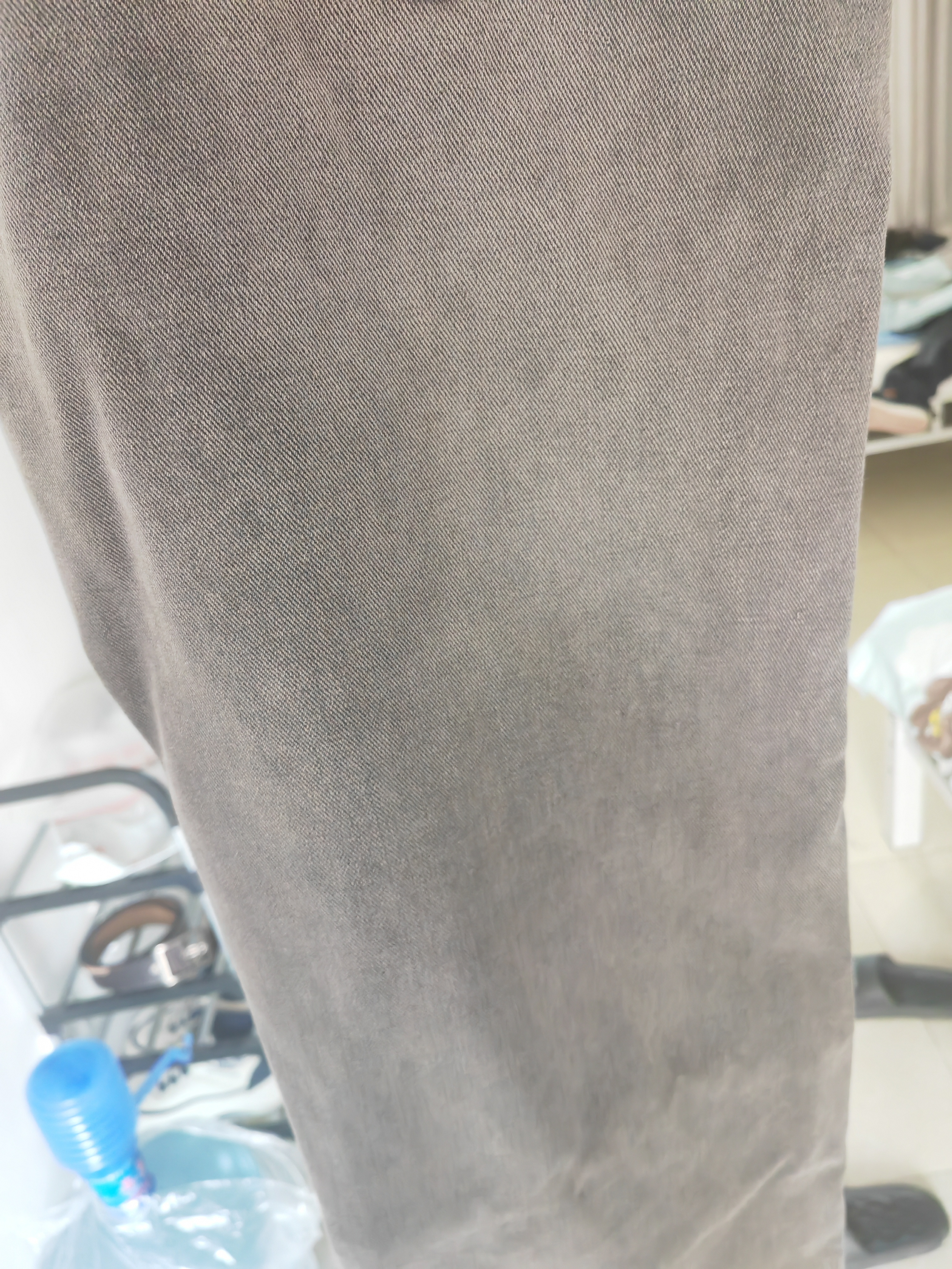 顶峰保罗（Dingfengbaoluo）水洗复古牛仔裤男士秋冬季保暖加绒加厚宽松休闲长裤子74烟黑L 实拍图