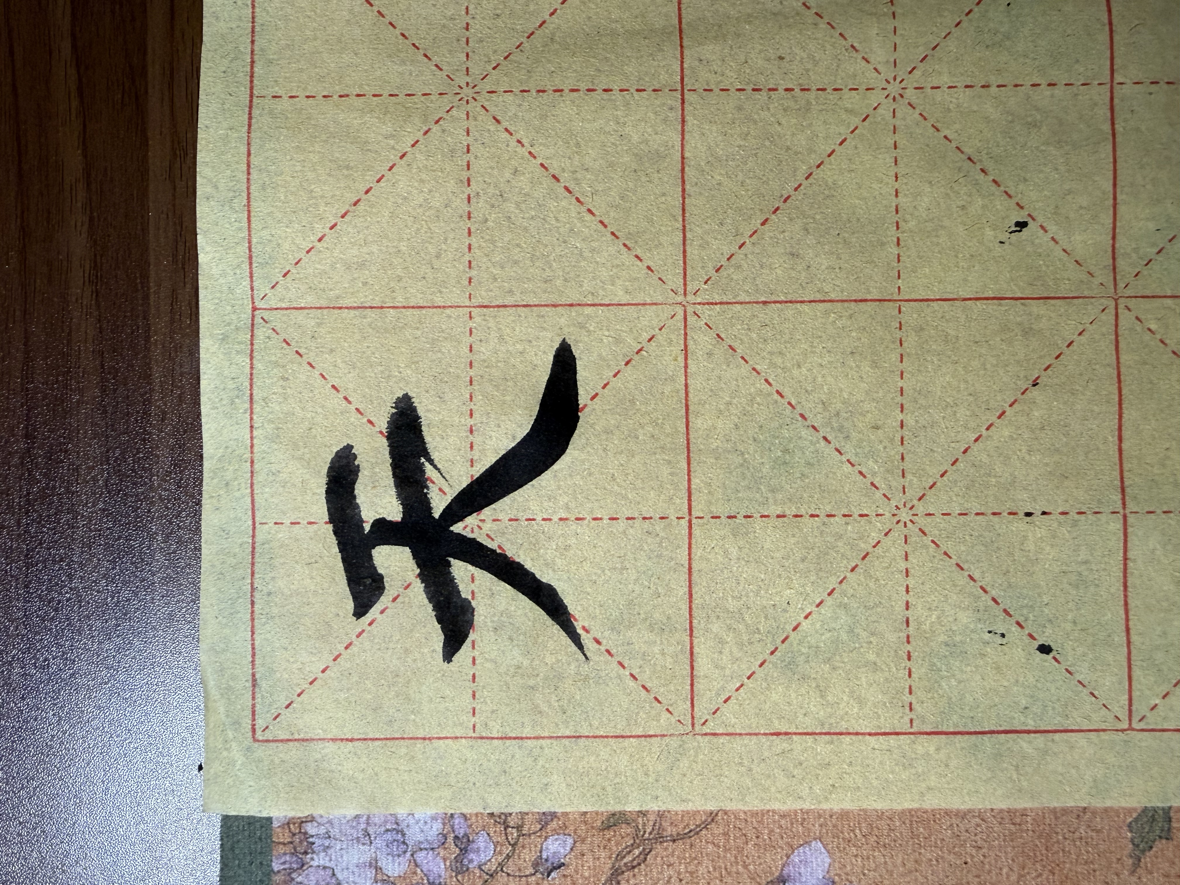 荣宝斋书画毛边纸 半生熟宣书法练习专用 写毛笔字仿古米字格 竹浆毛边米字格9cm*28/50张 实拍图