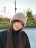 玖慕（JIUMU）山羊绒帽子女秋冬季加厚保暖绵羊毛冷帽大头围堆堆帽针织帽毛线帽 实拍图