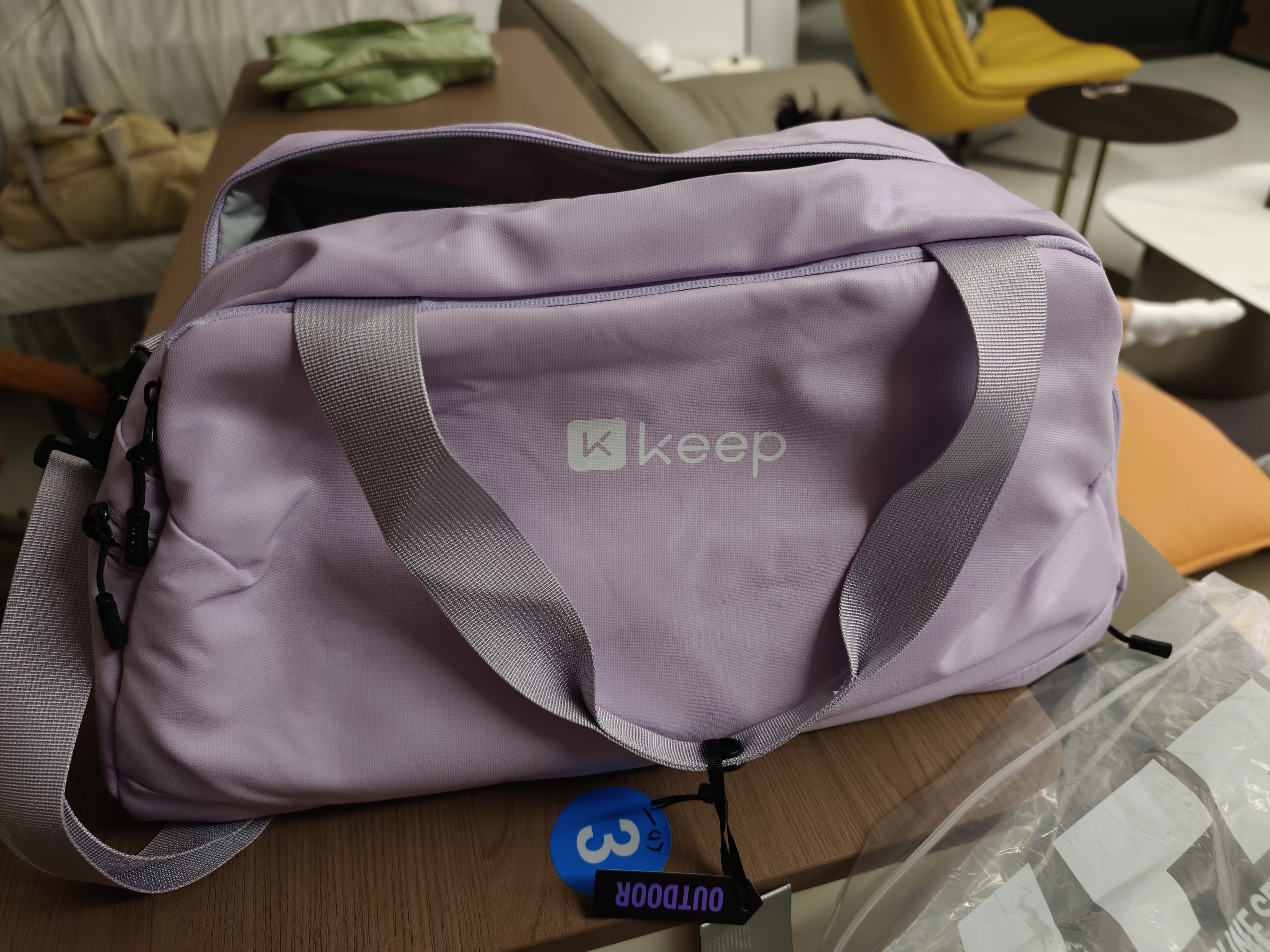 Keep游泳包干湿分离旅行健身男女运动训练单肩斜跨防水包 472 浅紫 实拍图