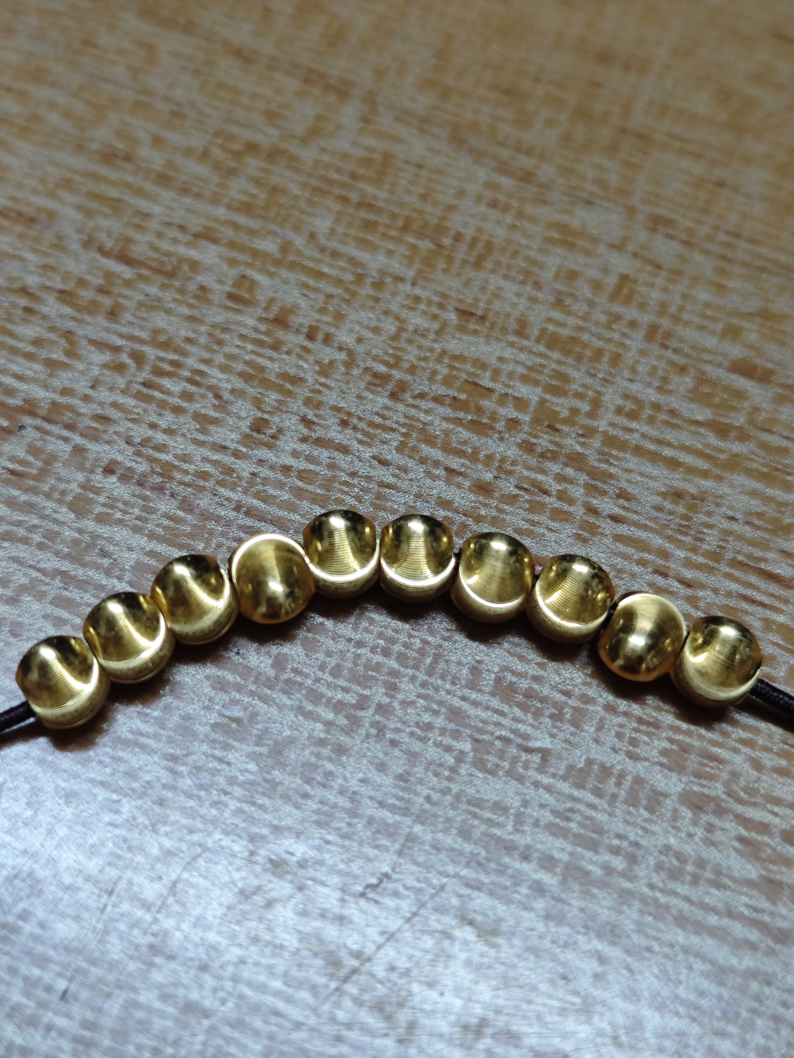温亭A款足金999金珠黄金小金珠金豆古法金珠DIY配件散珠转运珠3mm金珠 3mm金珠 多颗约0.2g 实拍图