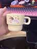 网红新款叠叠马克杯宿舍家用可爱狗陶瓷杯水杯礼物茶杯咖啡杯 奶油色 1个 280ml 奶白礼帽小狗叠叠杯【无盒装】 实拍图