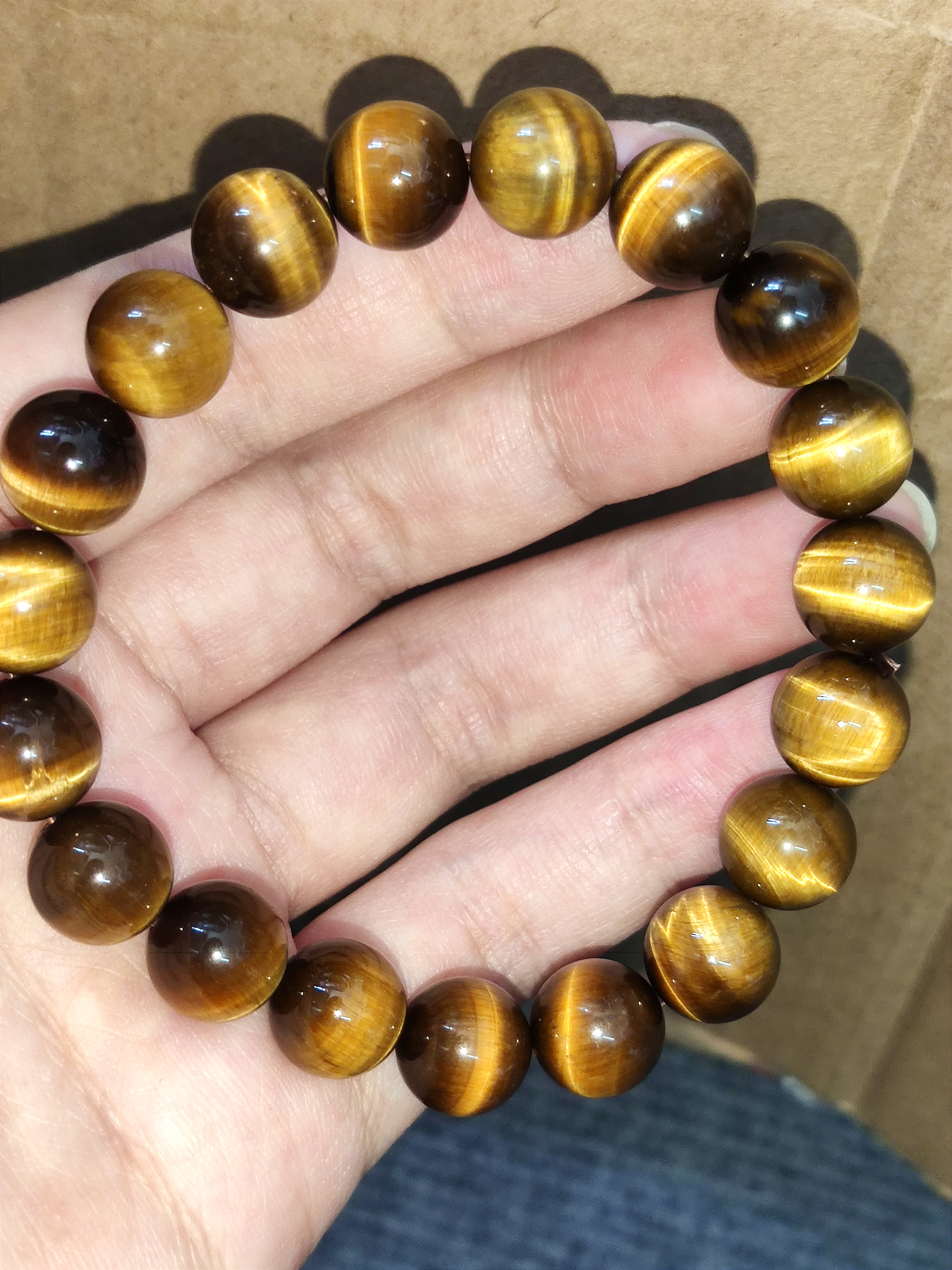 石玥珠宝精品10mm天然黄虎眼石手串虎睛石转运珠手链男女士款 水晶玛瑙  实拍图
