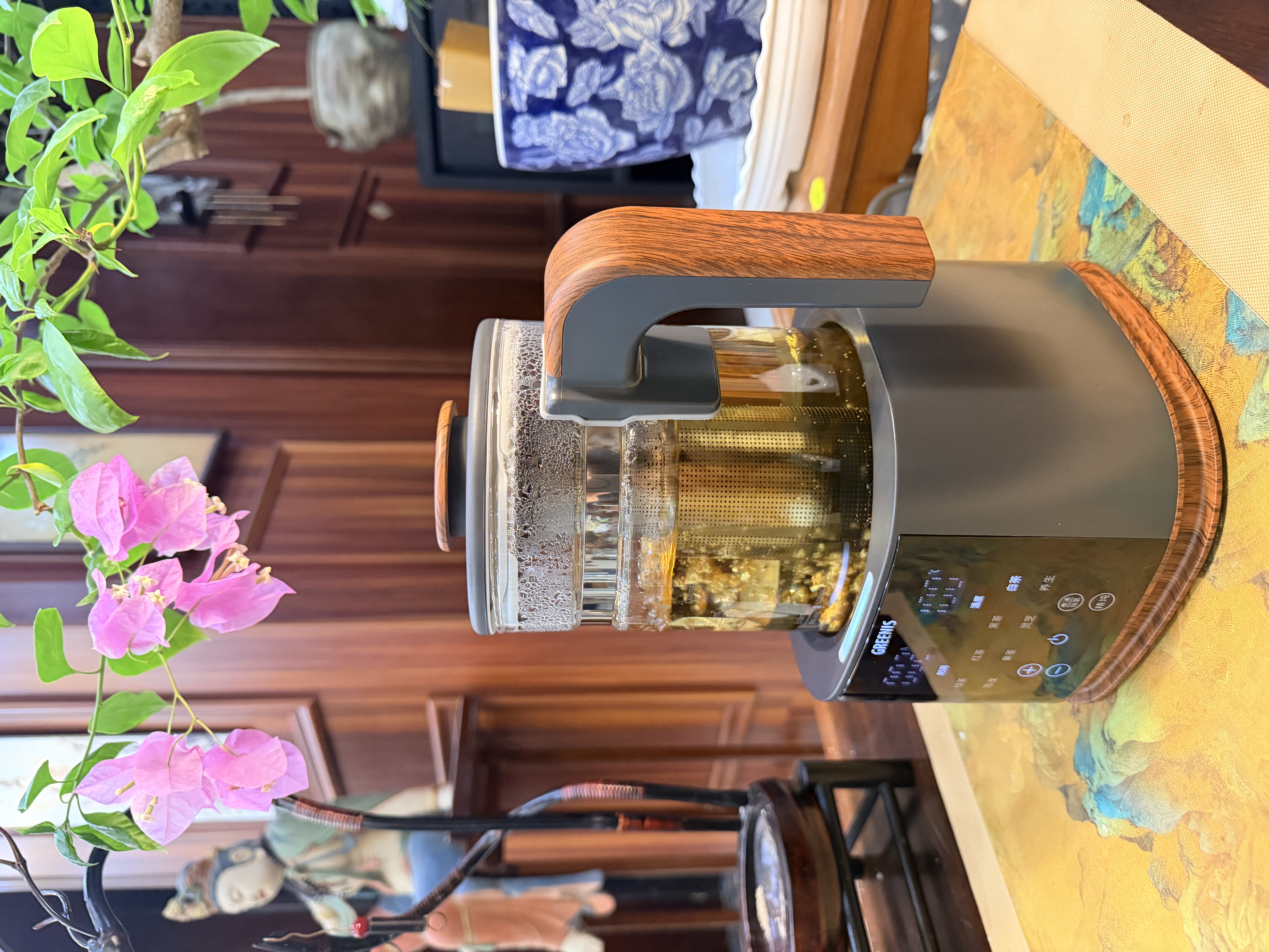 格丽思（GREENIS）煮茶壶 喷淋式煮茶器纯钛养生壶烧水壶泡茶壶一体机全自动保温壶蒸茶壶新款高档大气礼盒 深空灰礼盒装（纯钛壶底-单直筒茶漏） 实拍图