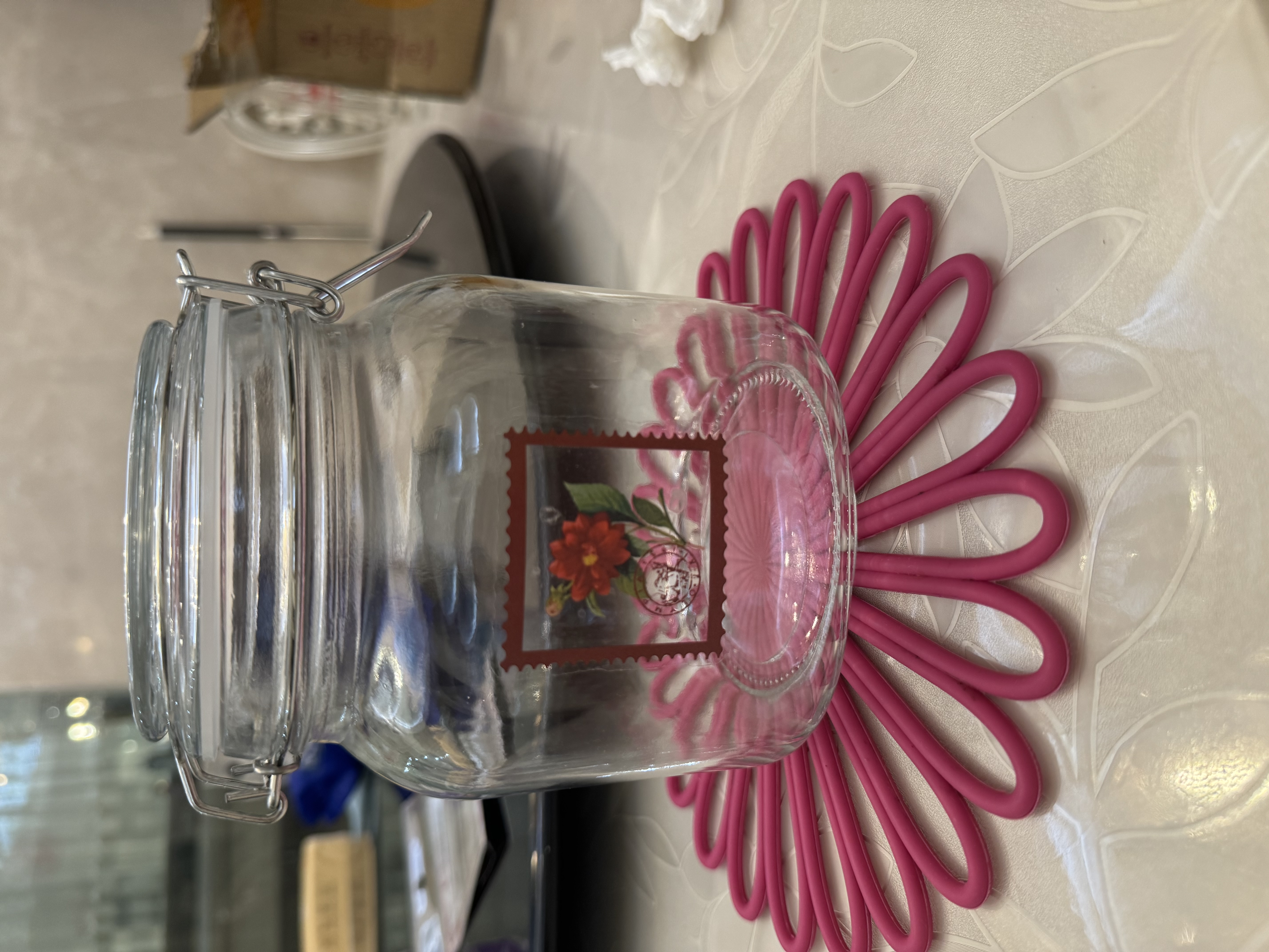 密封罐玻璃大号加厚泡菜坛子卡扣储物罐厨房五谷杂粮收纳瓶密封罐 方形卡扣1000ml 实拍图