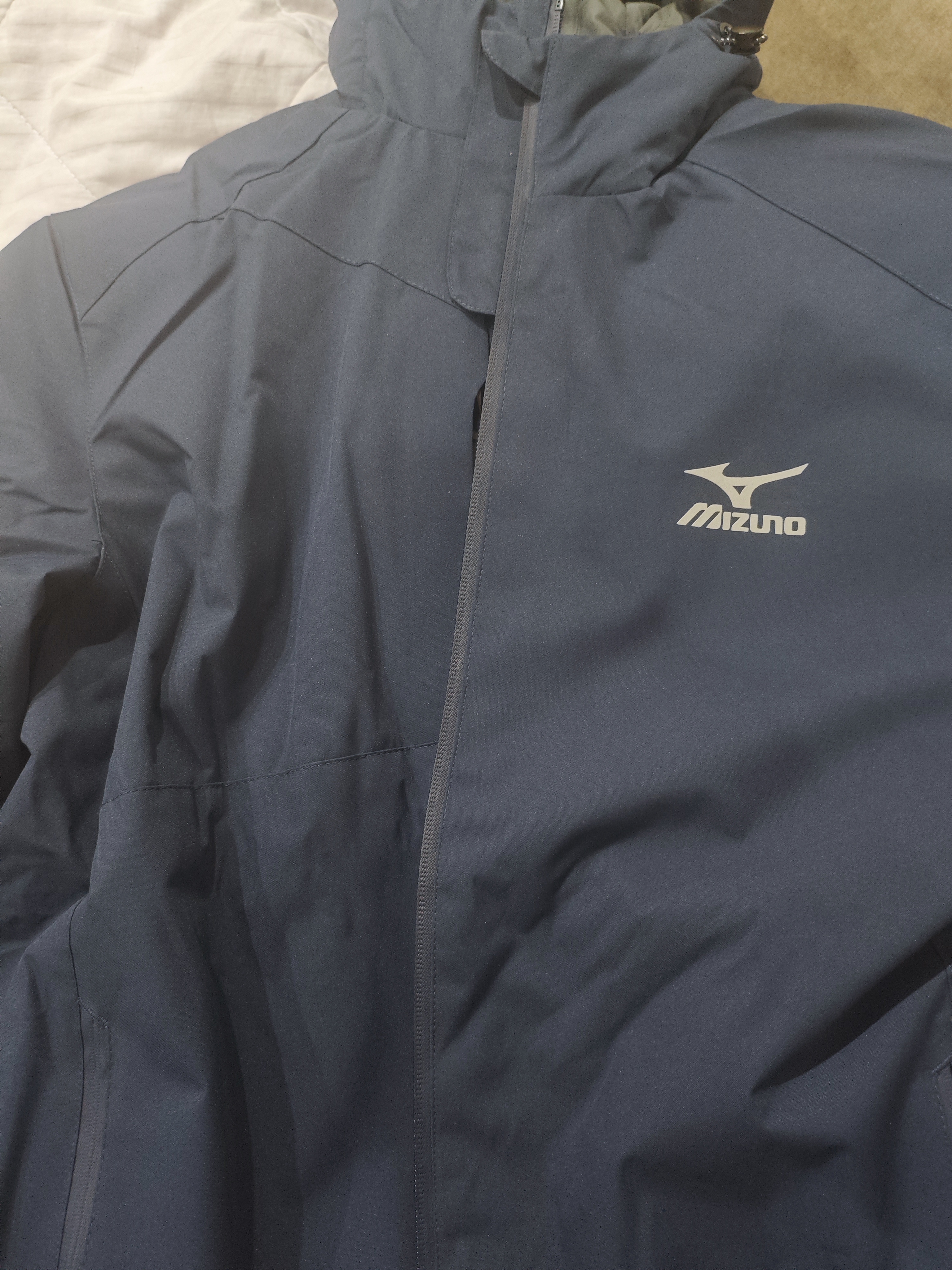 美津浓（MIZUNO）户外夹克男连帽梭织透气情侣锋衣加绒加厚加棉外套男上衣 实拍图