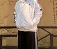 adidas复古风休闲梭织立领夹克早秋外套男女阿迪达斯官方三叶草   亮白   S 实拍图