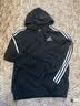 adidas通勤休闲三条纹连帽夹克早秋外套卫衣男装阿迪达斯轻运动   黑色/白   S 实拍图
