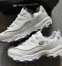 斯凯奇（Skechers）女鞋小白熊女士休闲鞋子厚底增高百搭运动软底老爹鞋女99999863 白色/海军蓝色/WNV 37.5 实拍图